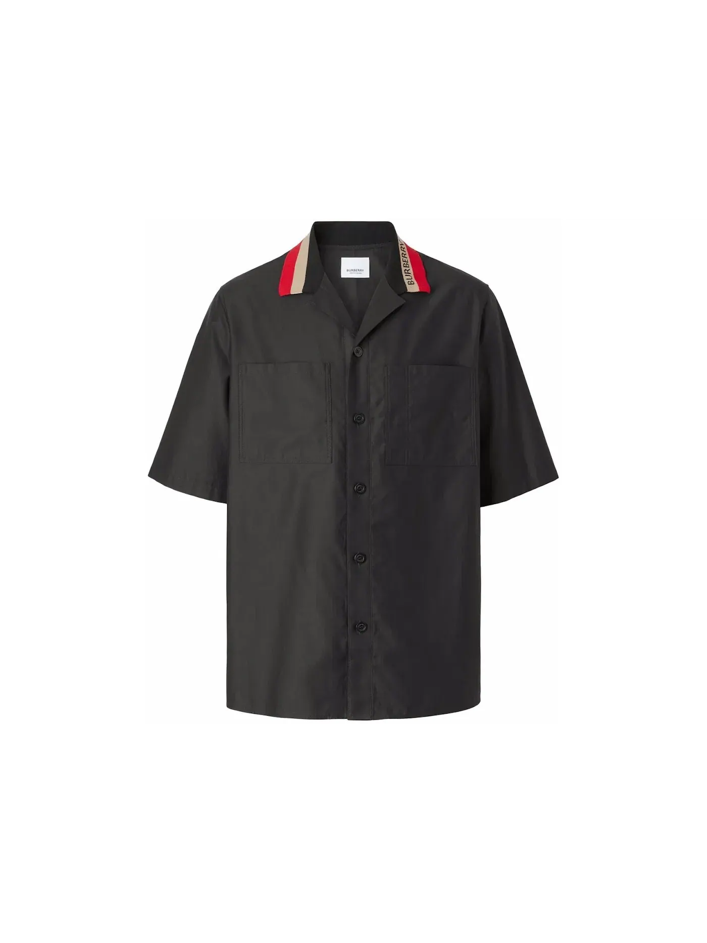 Мужская рубашка с воротником Burberry Icon Collar Shirt Burberry — изображение 1 из 1, черный/красный/бежевый