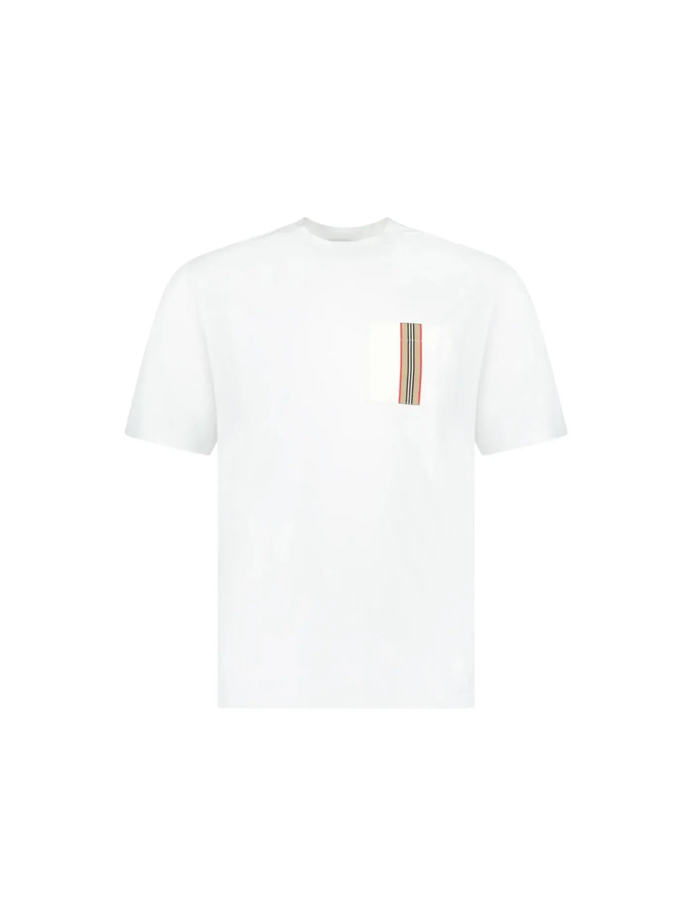 Мужская футболка с отделкой Burberry Stripe Trim Pocket Cotton Burberry — изображение 1 из 2, белый