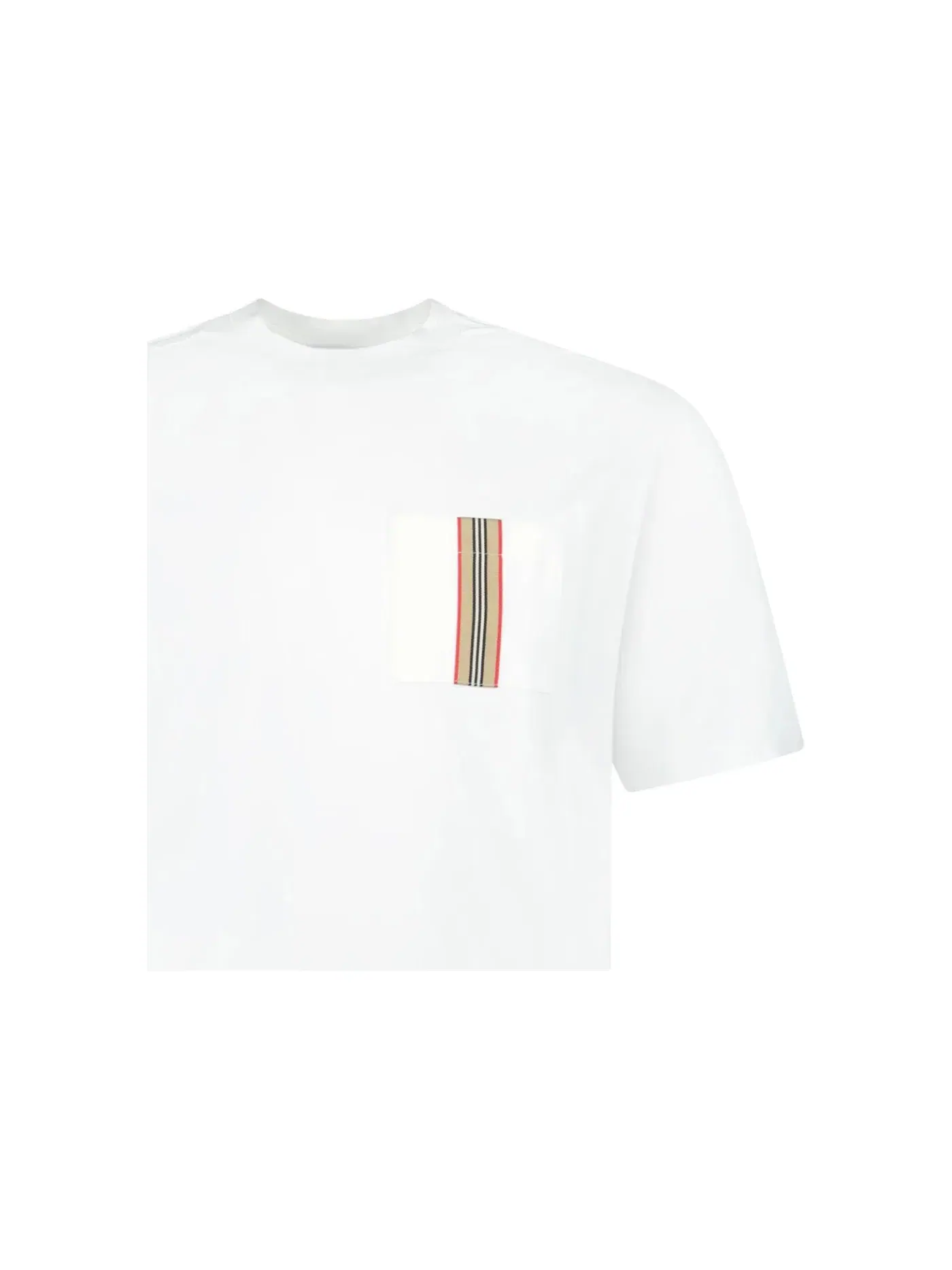 Мужская футболка с отделкой Burberry Stripe Trim Pocket Cotton Burberry — изображение 2 из 2, белый