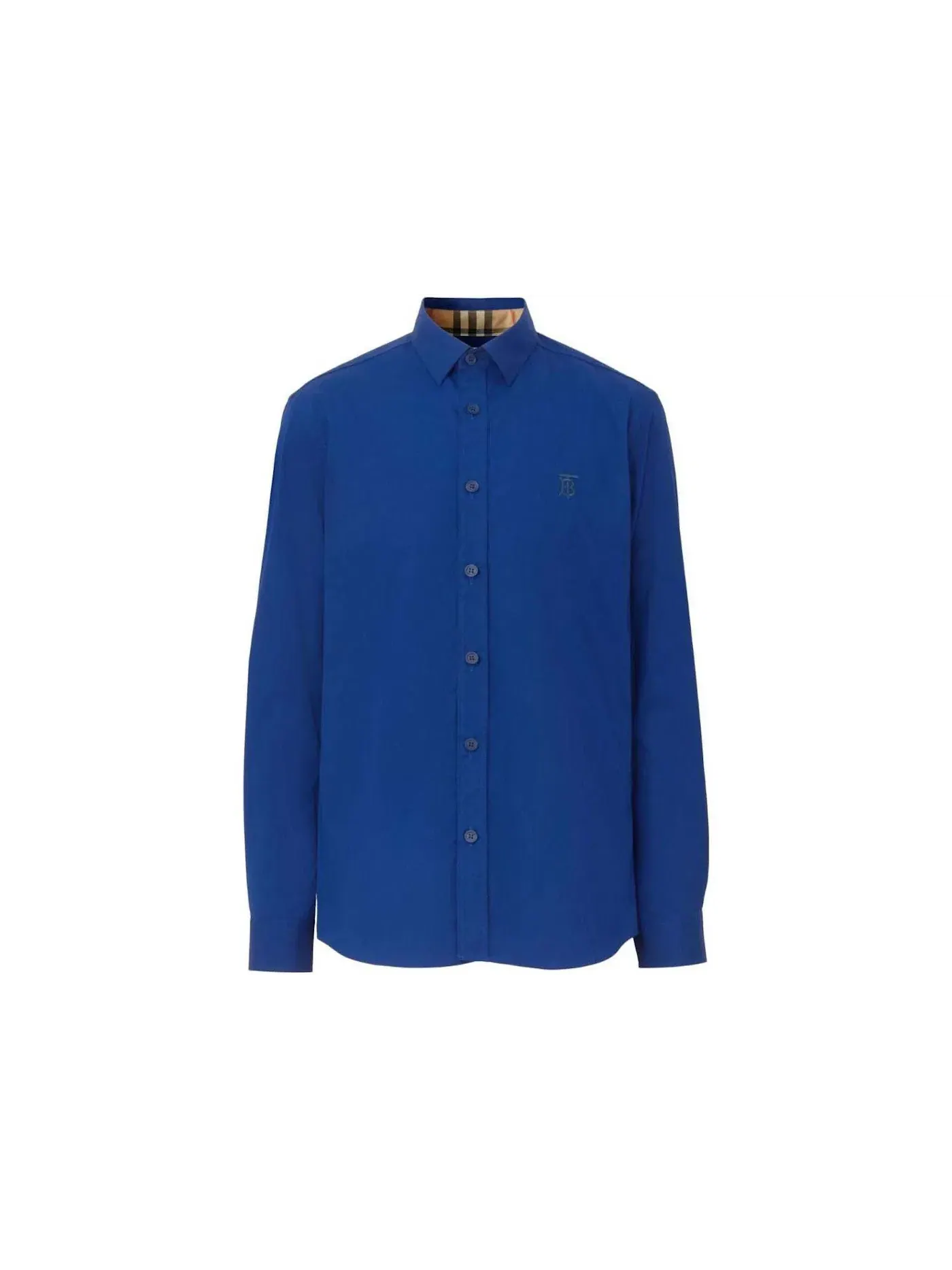 Мужская рубашка slim-fit с монограммой Burberry — изображение 1 из 1, синий