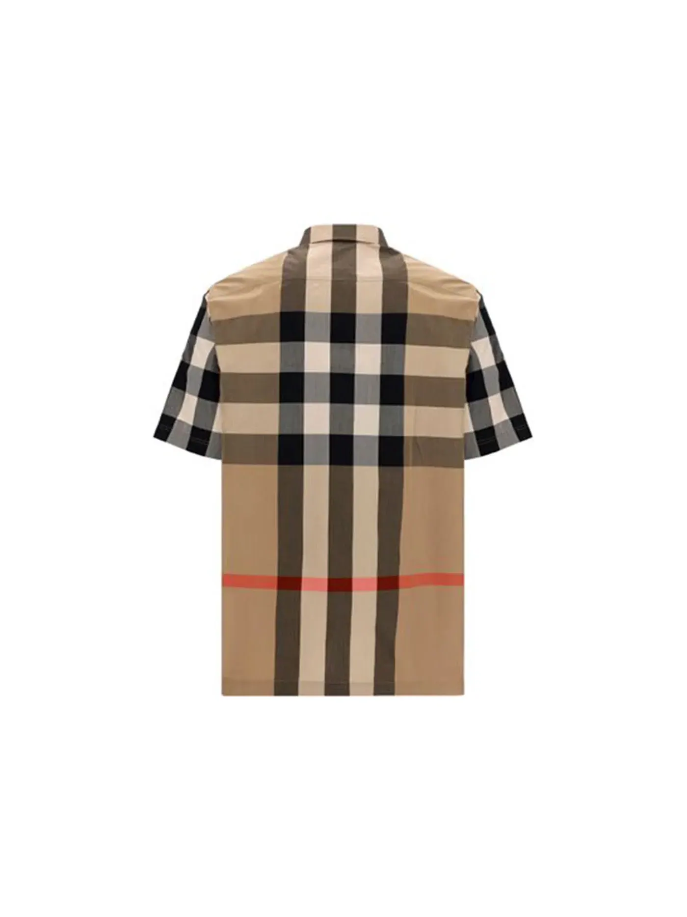 Мужская рубашка с коротким рукавом в клетку Burberry — изображение 2 из 3, бежевый