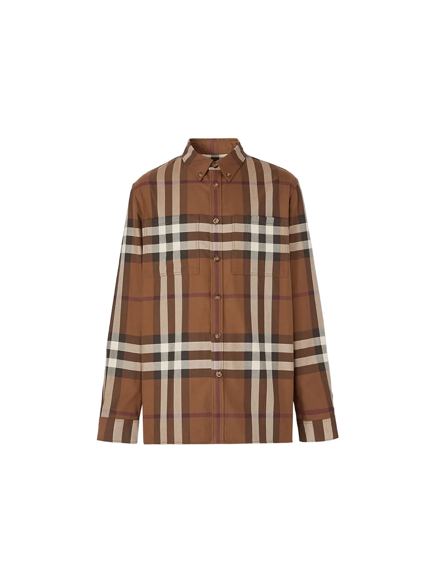 Мужская рубашка с длинным рукавом Burberry — изображение 1 из 1, коричневый