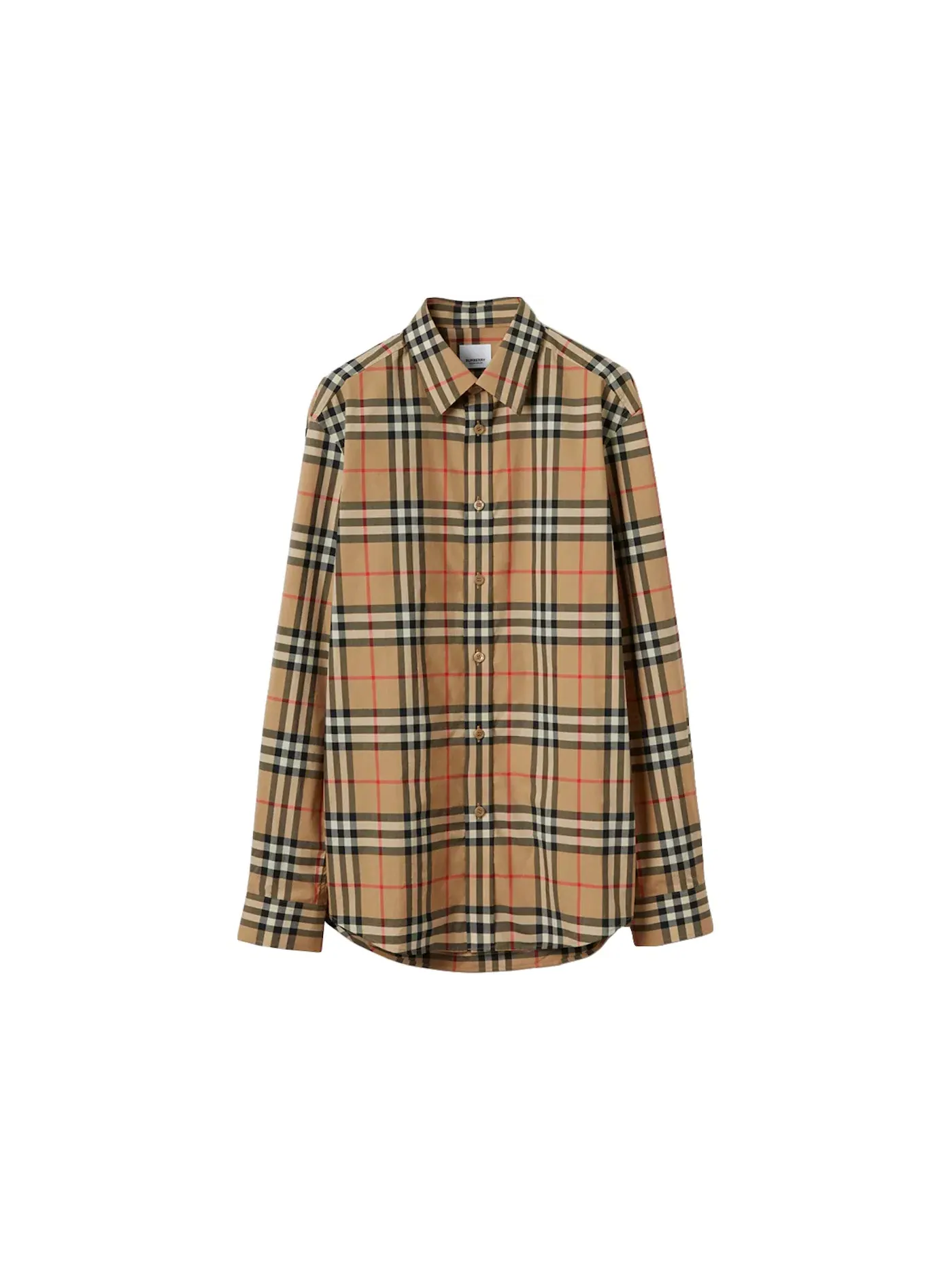Мужская рубашка с длинным рукавом Shirt Burberry — изображение 1 из 1, бежевый