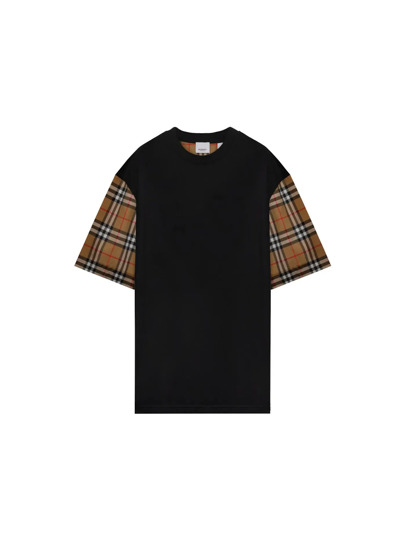 Мужская футболка оверсайз с принтом Vintage Check Burberry — изображение 1 из 2, черный