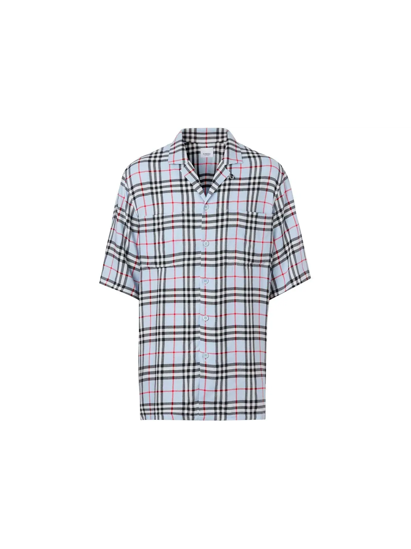Мужская рубашка с коротким рукавом Burberry Shirt — изображение 1 из 1, бледный синий