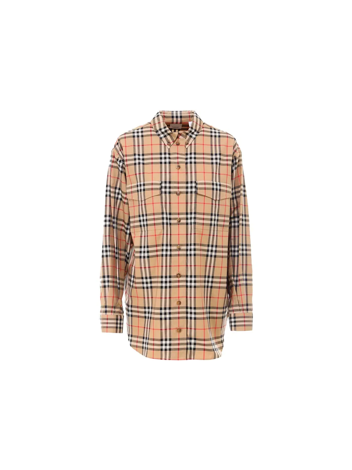 Женская рубашка с принтом Burberry — изображение 1 из 2, бежевый