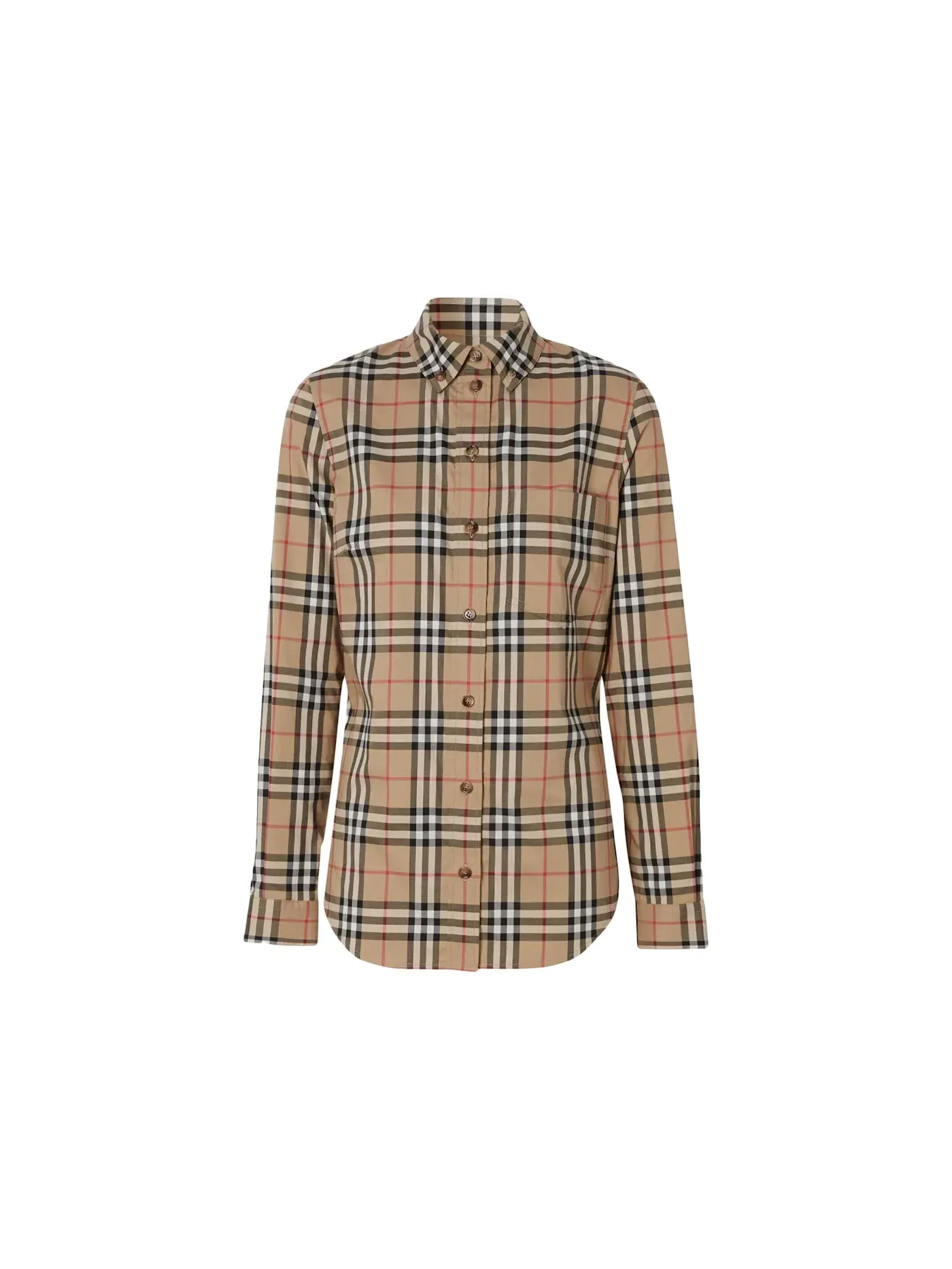 Женская рубашка с принтом Classic Check Button Down Shirt Burberry, Vintage Check — изображение 1 из 2