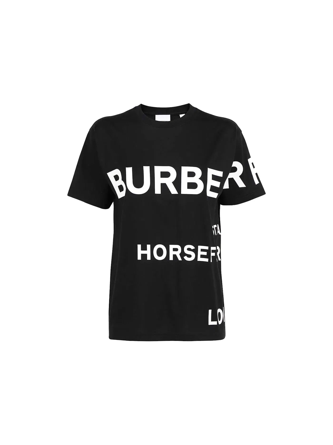 Женская футболка свободного кроя с принтом Horseferry Print Burberry — изображение 1 из 3, черный/белый
