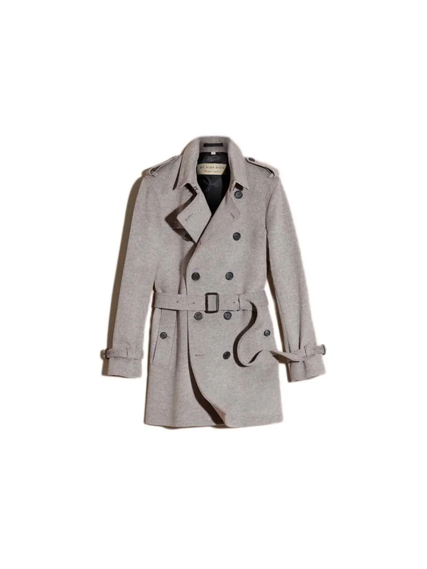 Мужское пальто-тренч из шерсти и кашемира Burberry — изображение 1 из 1, серый