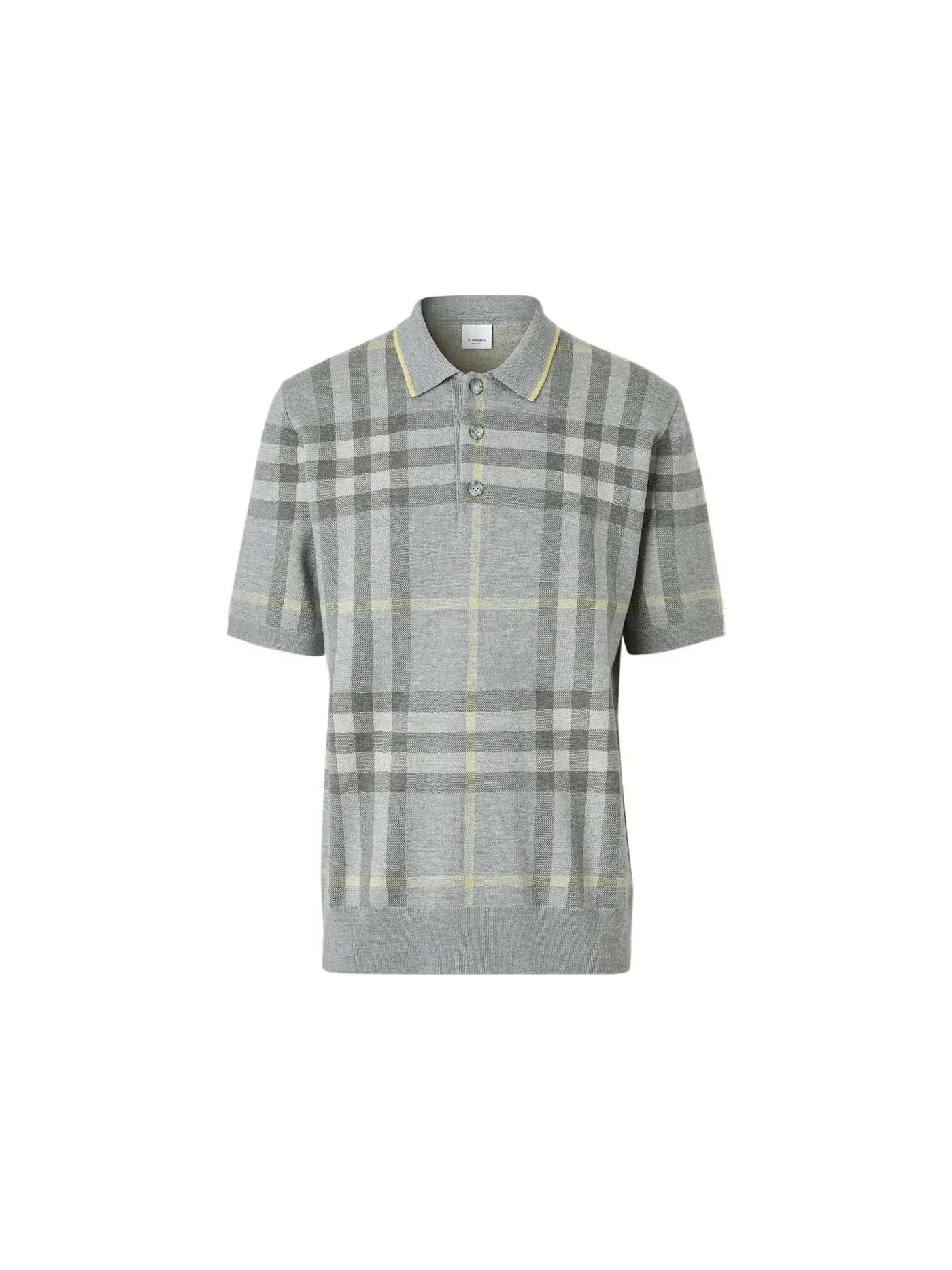 Мужское поло с принтом Burberry Polo Shirt — изображение 1 из 1, серый