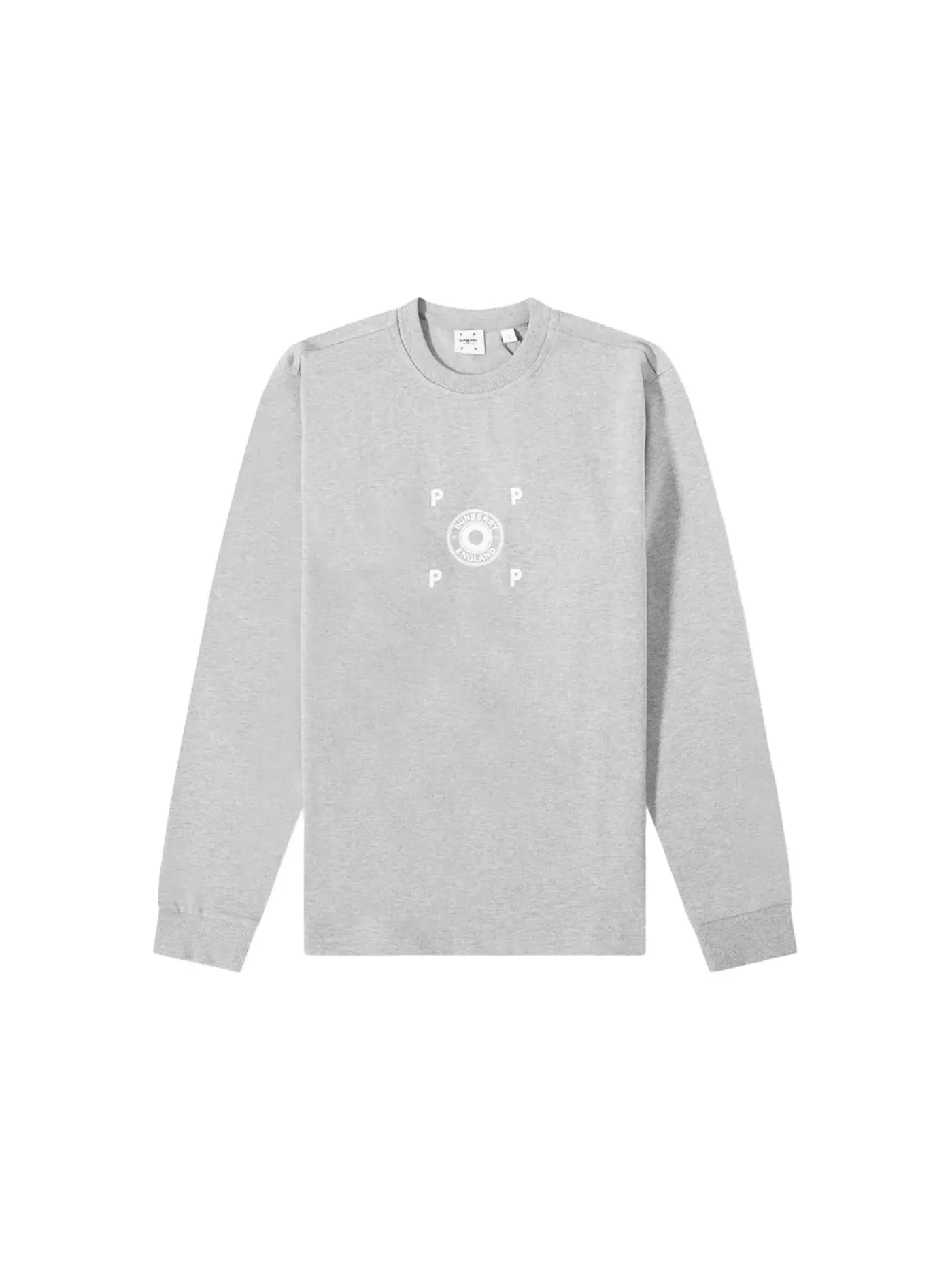 Мужская футболка с длинным рукавом Raffy Tee Burberry — изображение 1 из 2, бледный серый