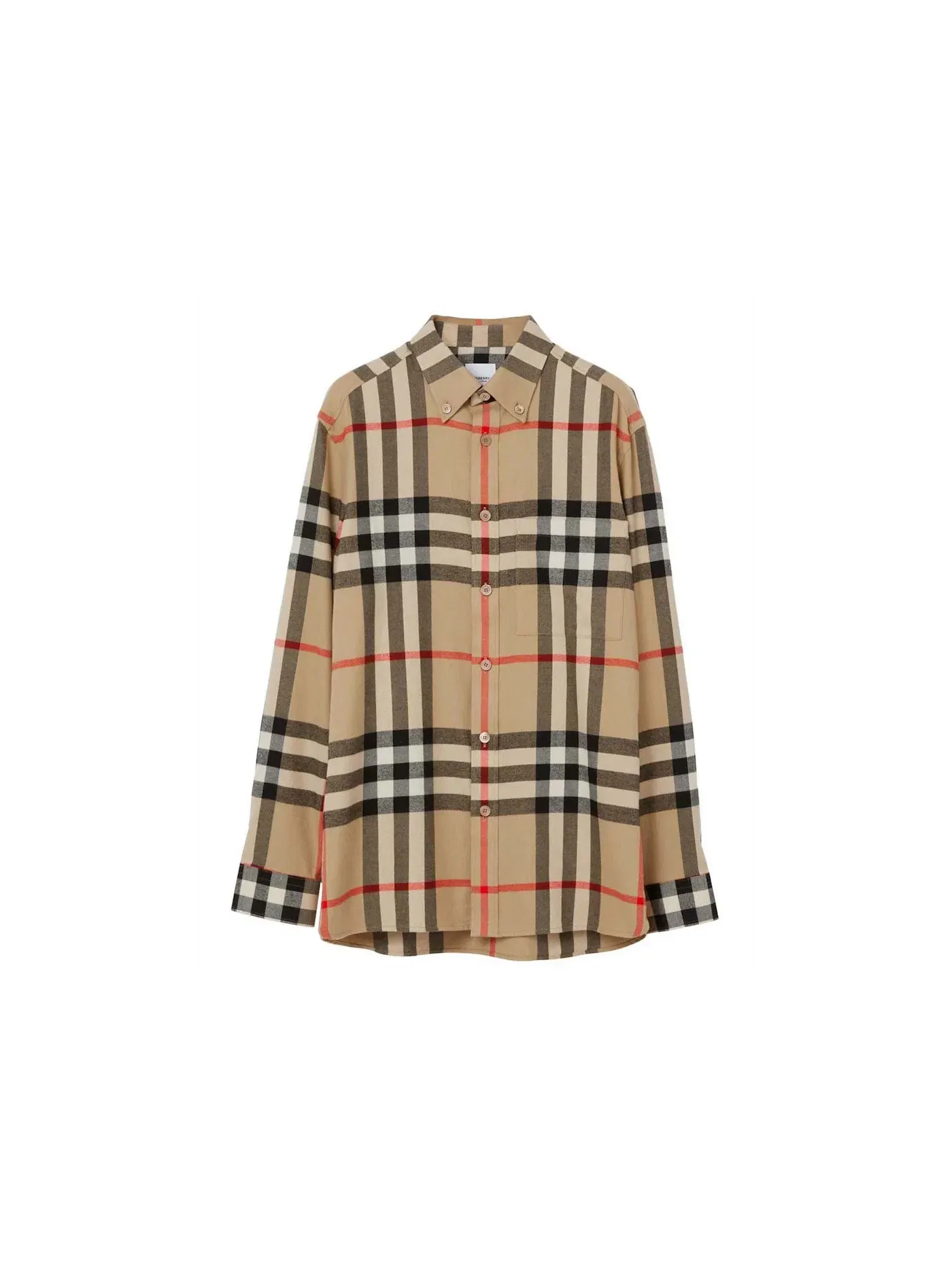 Мужская рубашка в клетку Castland Check Burberry — изображение 1 из 1, бежевый