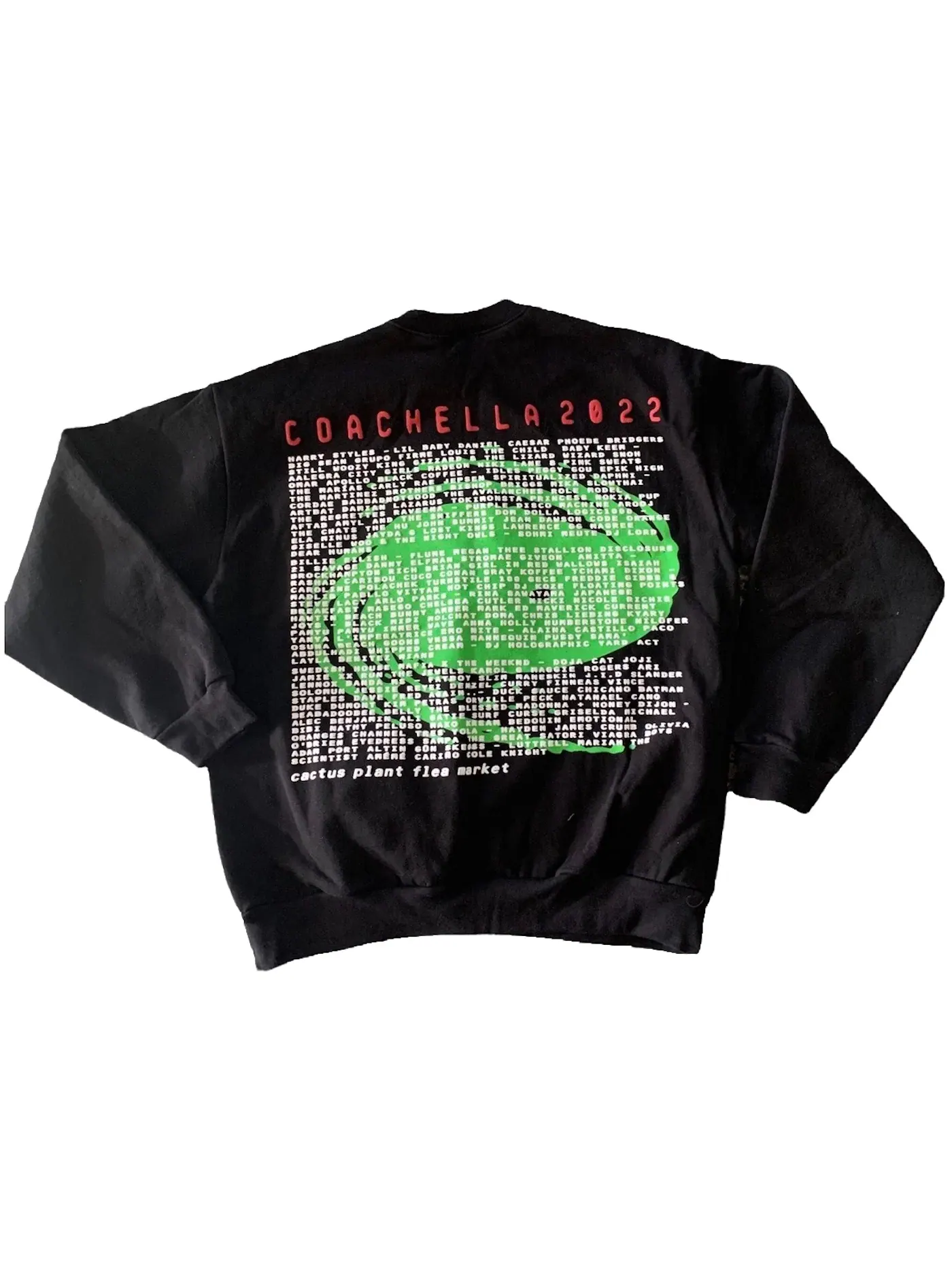Мужской свитшот с принтом Crewneck Cactus Plant Flea Market — изображение 2 из 2, черный