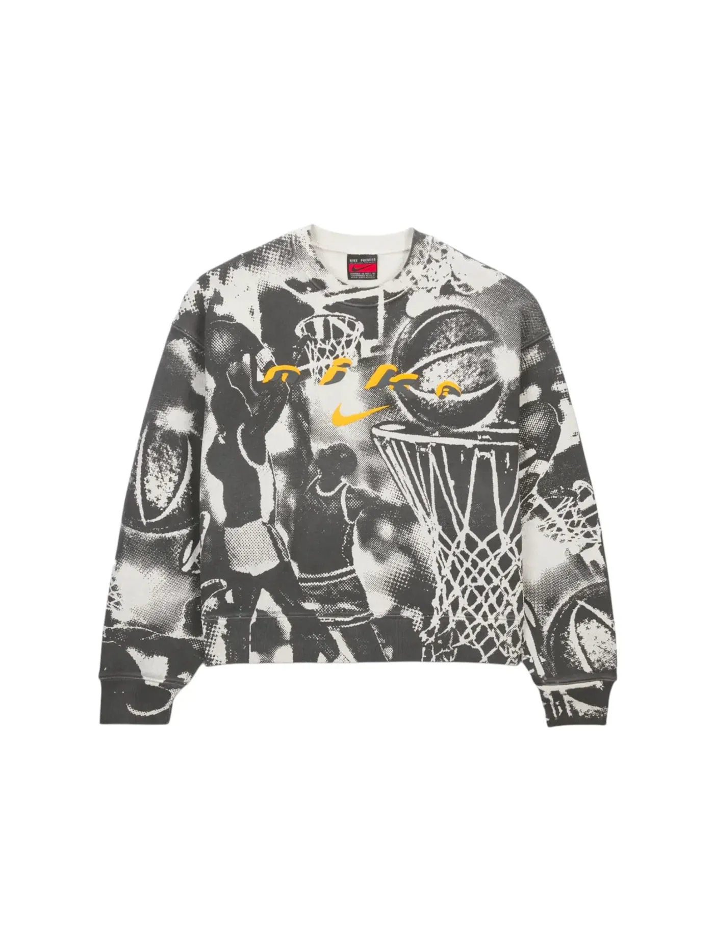Мужской свитшот с принтом Cactus Plant Flea Market CPFM Hoop Crewneck — изображение 1 из 2, костяной белый