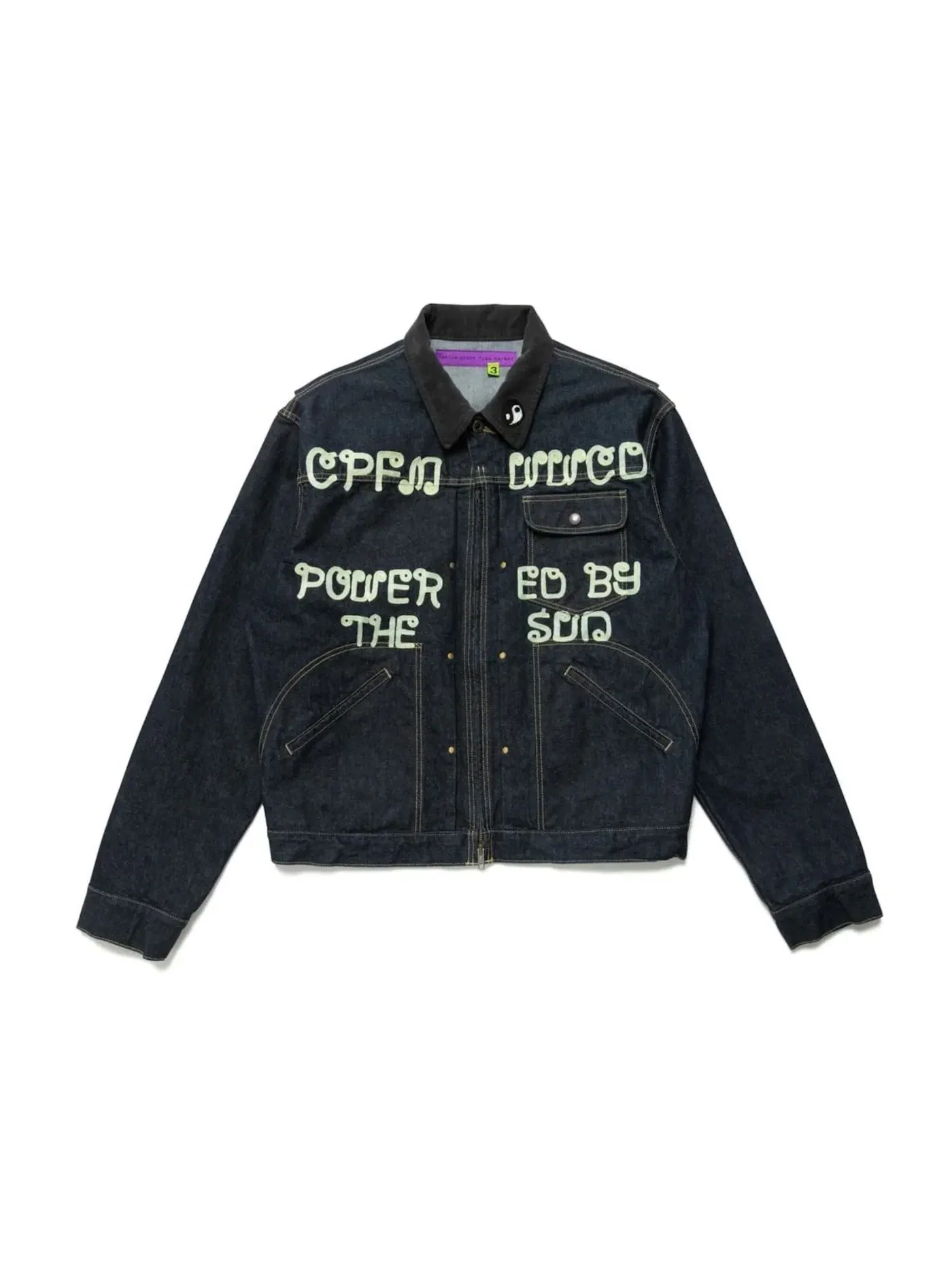 Мужская джинсовая куртка с принтом Cactus Plant Flea Market WWCD Denim Jacket — изображение 1 из 2, синий