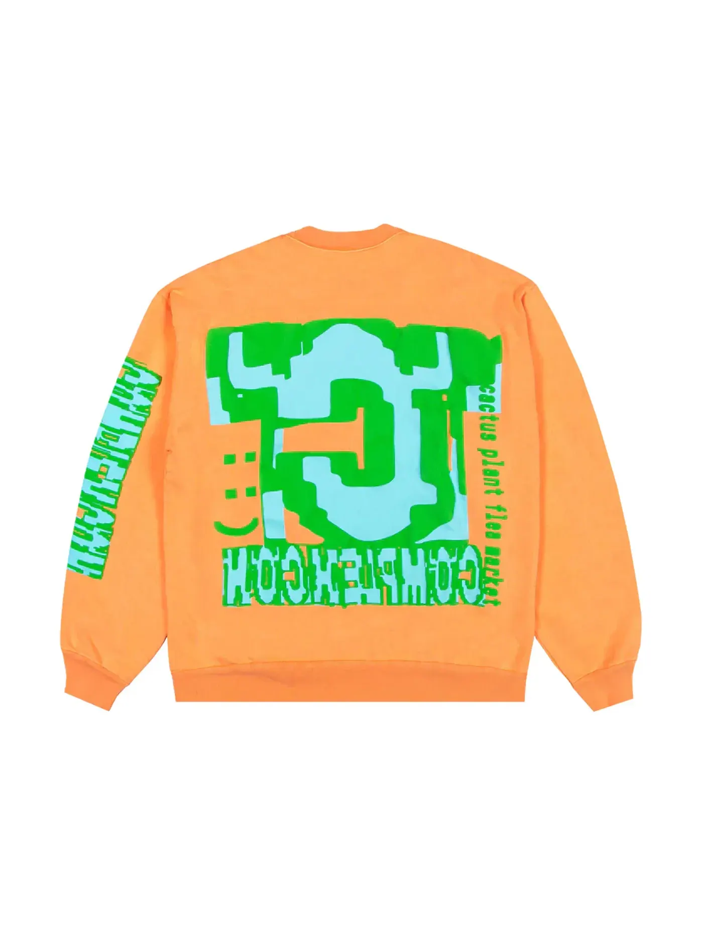 Мужской свитшот с принтом Crewneck Cactus Plant Flea Market — изображение 2 из 2, оранжевый