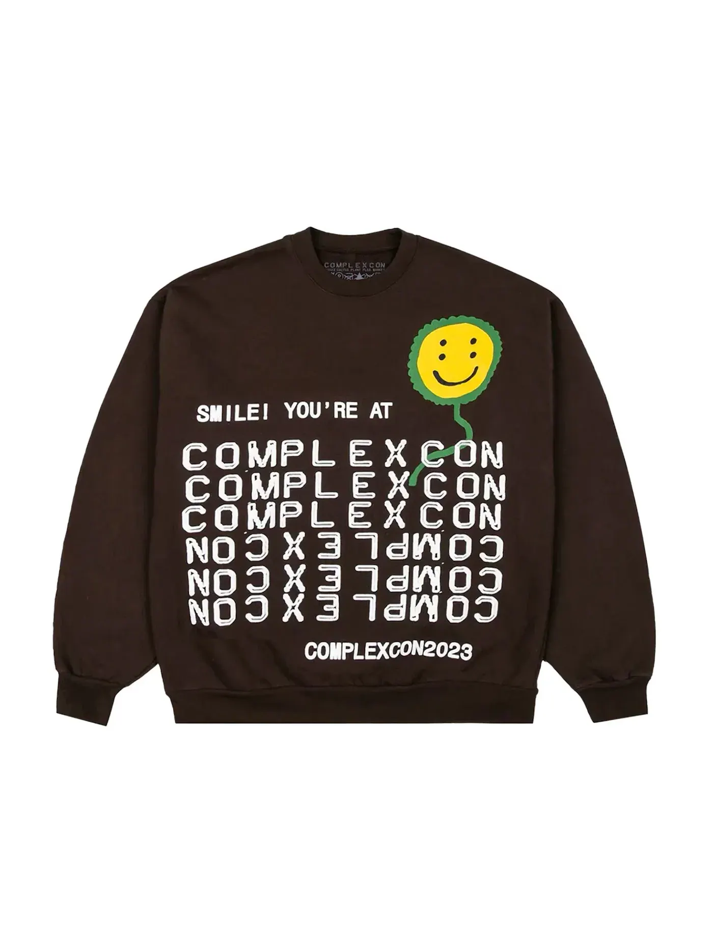 Мужской свитшот С принтом Crewneck Cactus Plant Flea Market — изображение 1 из 2, коричневый