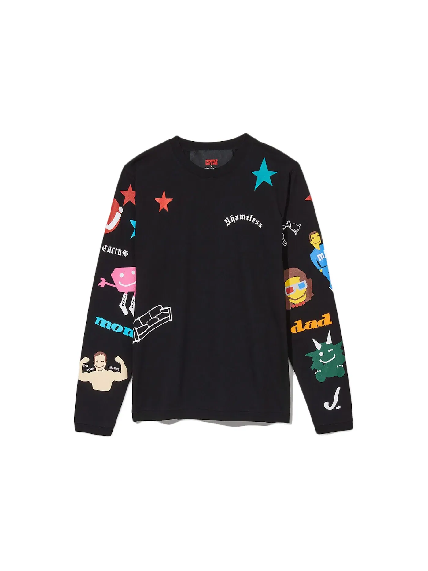 Мужская футболка с длинным рукавом с принтом Cactus Plant Flea Market x Marc Jacobs Tattoo Longsleeve T-Shirt, черный