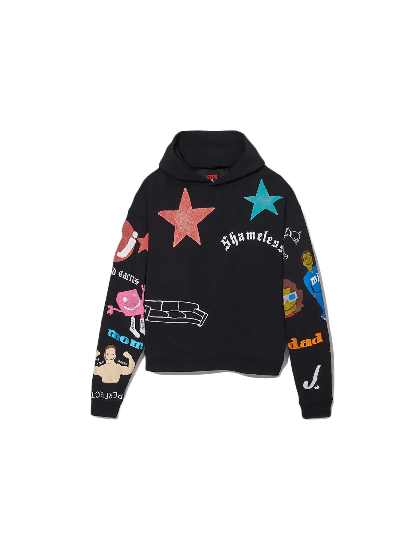 Мужской худи с принтом Hooded Pullover Sweatshirt Cactus Plant Flea Market — изображение 1 из 1, черный