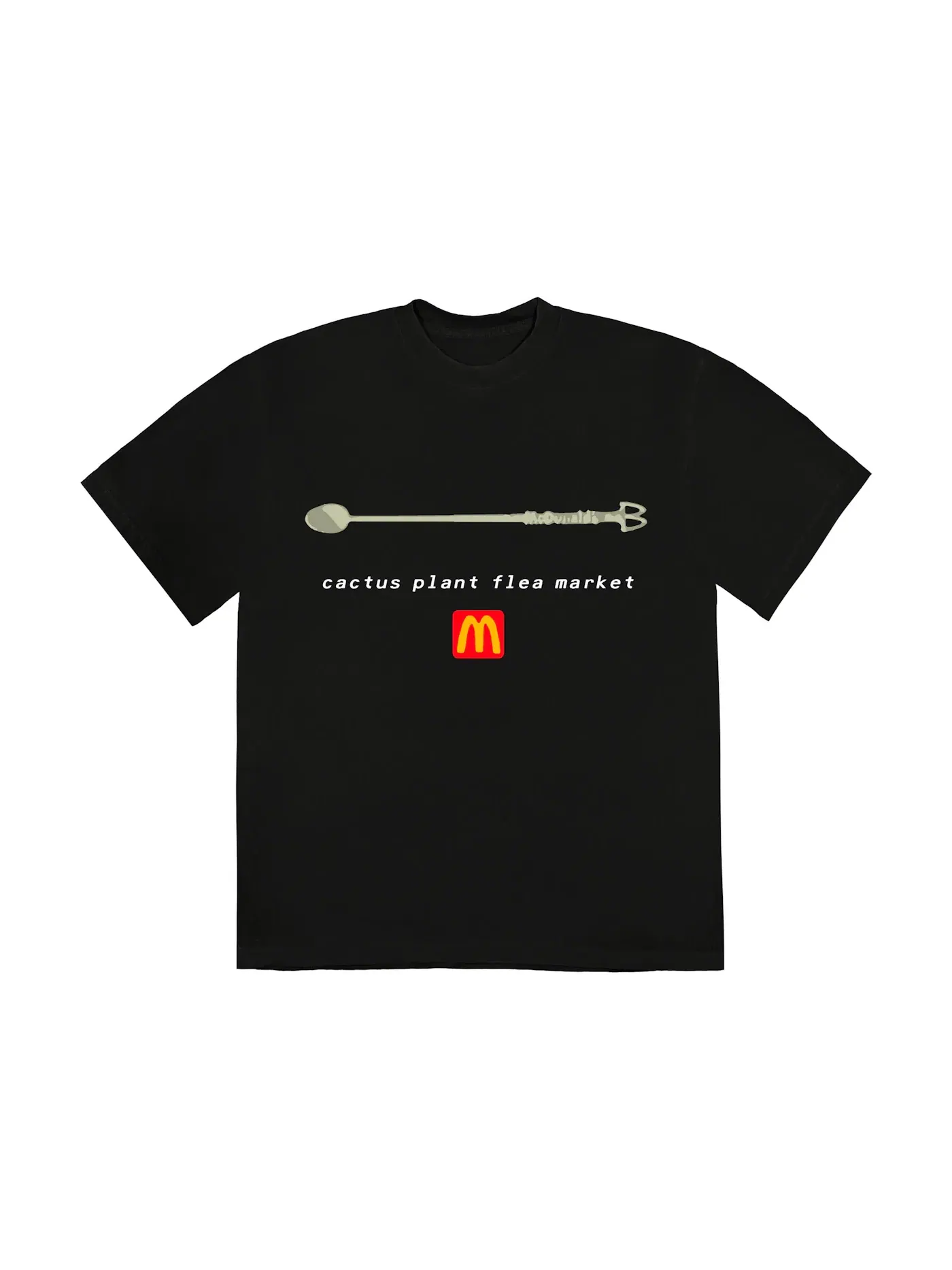 Мужская футболка с принтом Cactus Plant Flea Market x McDonald's Coffee Stirrer T-shirt — изображение 1 из 2, черный