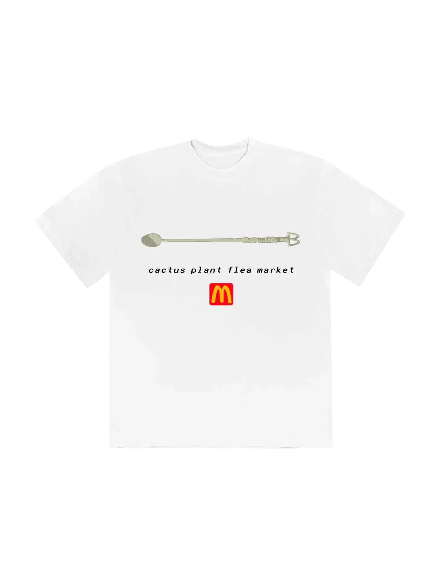 Мужская футболка с принтом Cactus Plant Flea Market x McDonald's Coffee Stirrer — изображение 1 из 2, белый