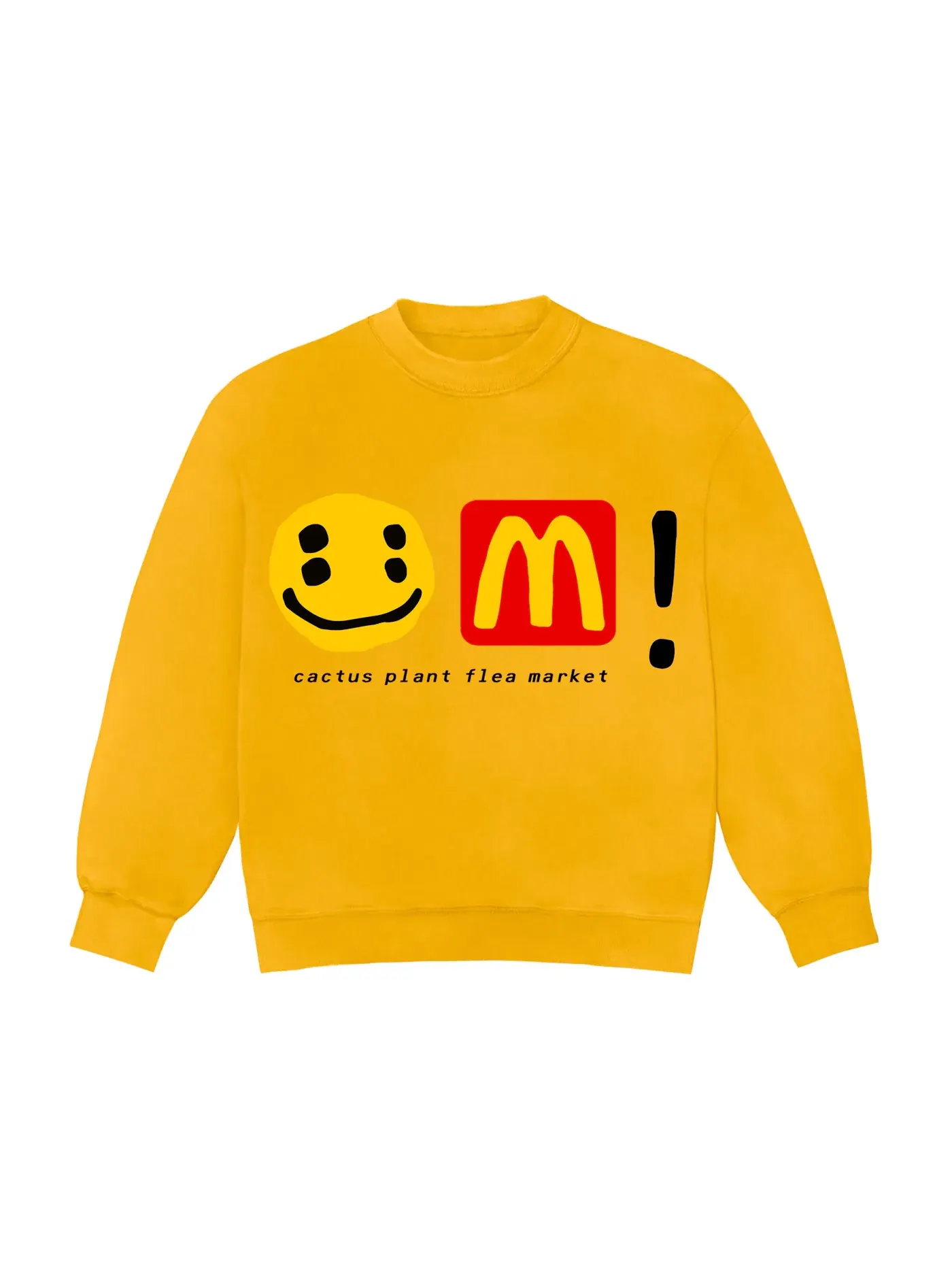 Мужской свитшот с принтом Cactus Plant Flea Market x McDonald's CPFM Icons! Crewneck — изображение 1 из 2, золотистый