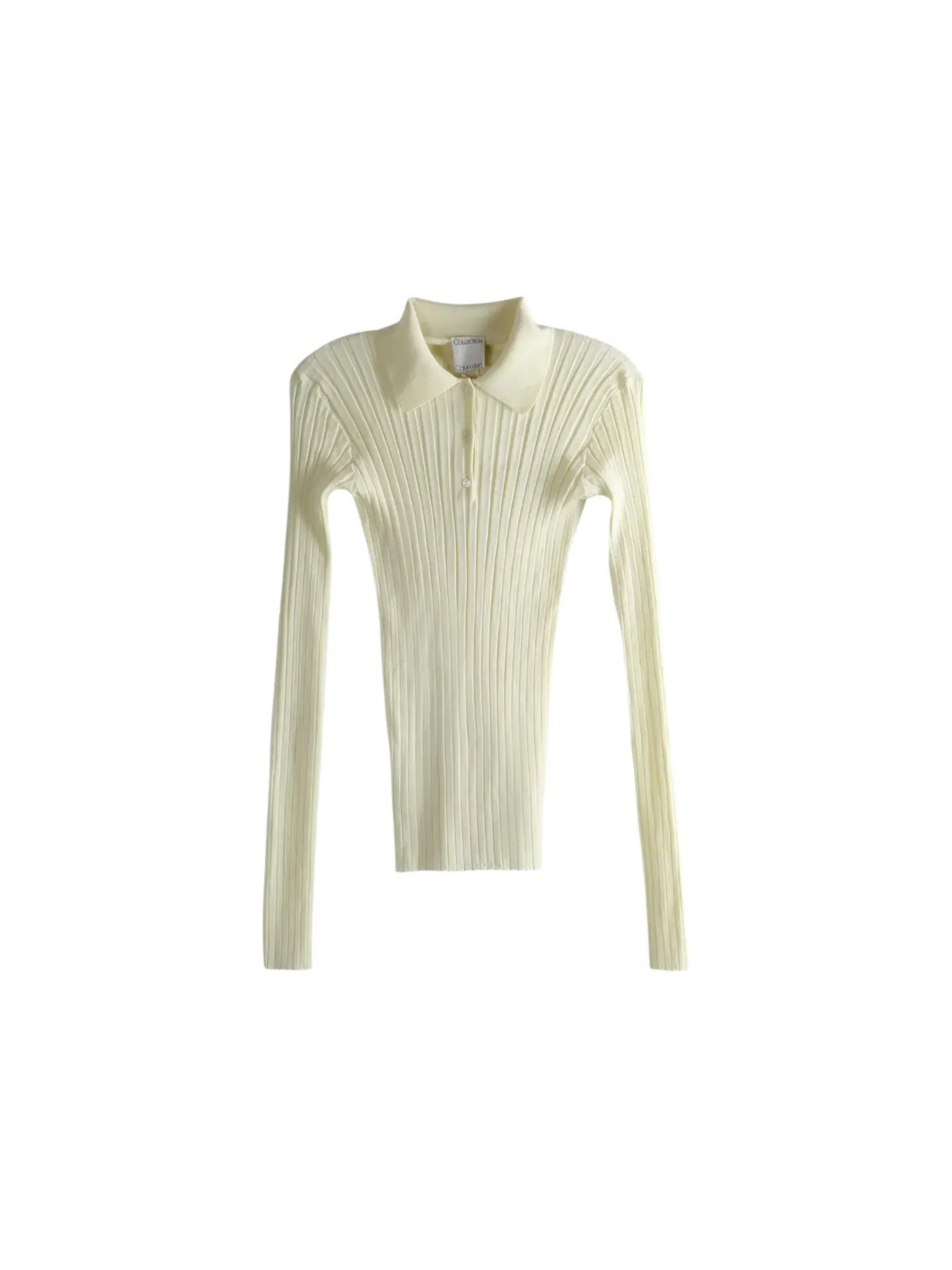 Женское поло с воротником Merino Rib Knt Calvin Klein — изображение 1 из 1, лимонный