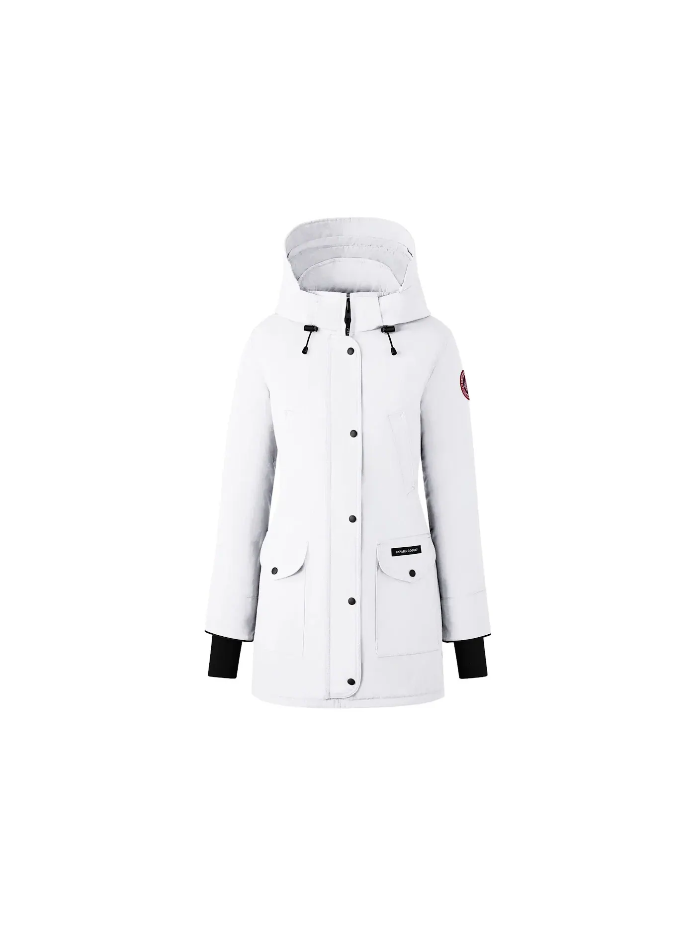 Женское пальто Heritage с отделкой из канадского гусиного пуха Canada Goose Jacket (Classic Fit) — изображение 1 из 2, белый