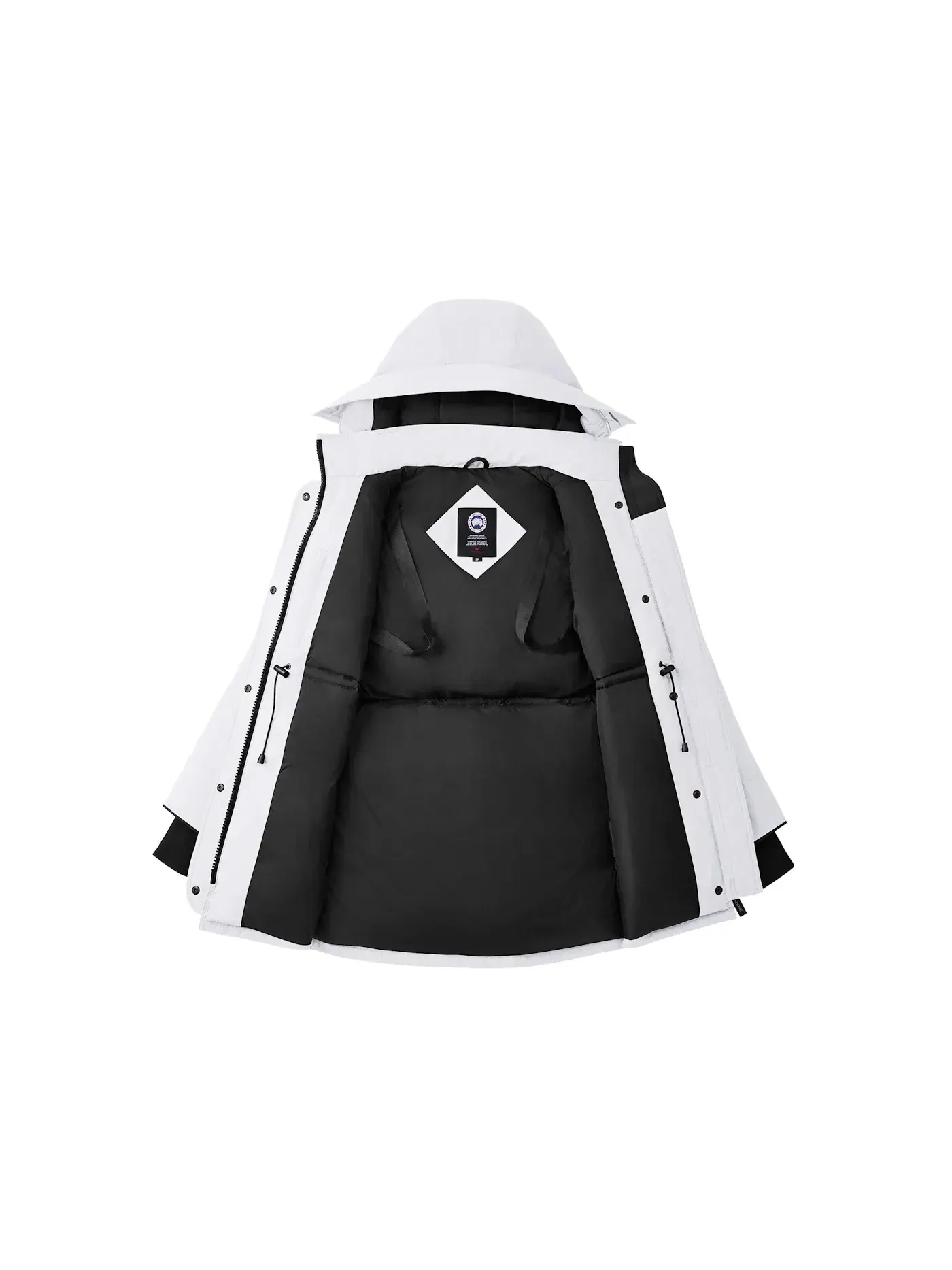 Женское пальто Heritage с отделкой из канадского гусиного пуха Canada Goose Jacket (Classic Fit) — изображение 2 из 2, белый