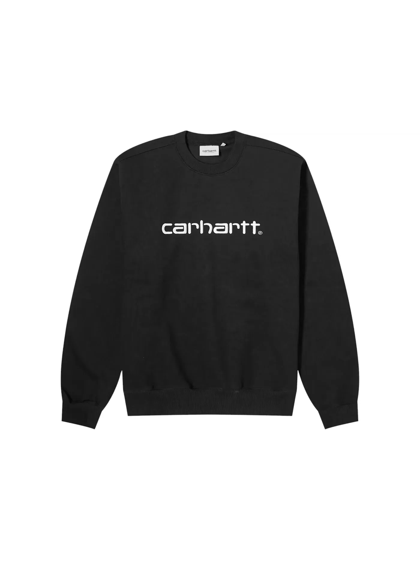 Мужской свитшот с принтом Logo Crew Sweatshirt Carhartt — изображение 1 из 1, черный/белый