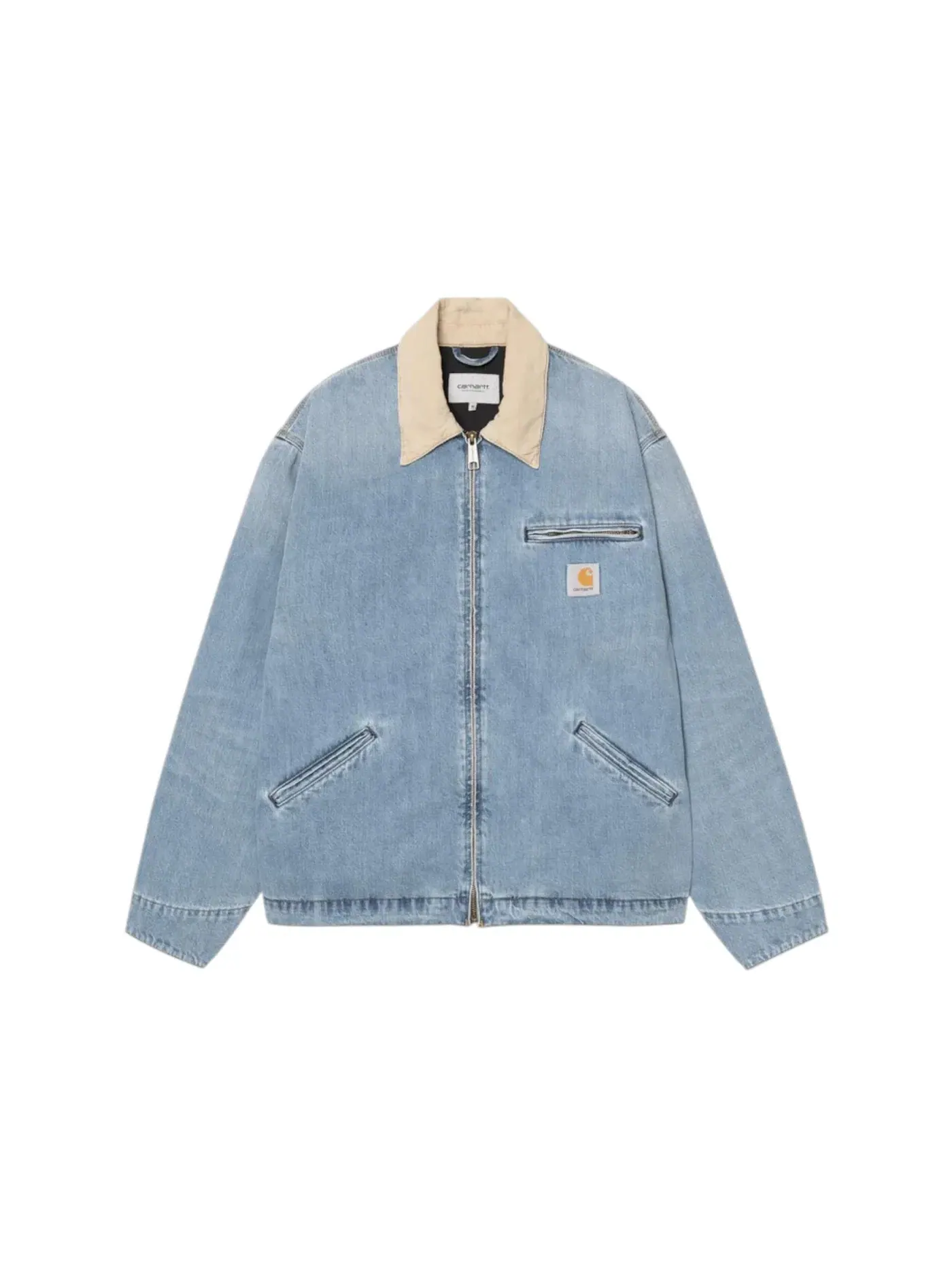 Мужская куртка джинсовая с принтом OG Detroit Camano Denim Carhartt — изображение 1 из 2, синий коричневый