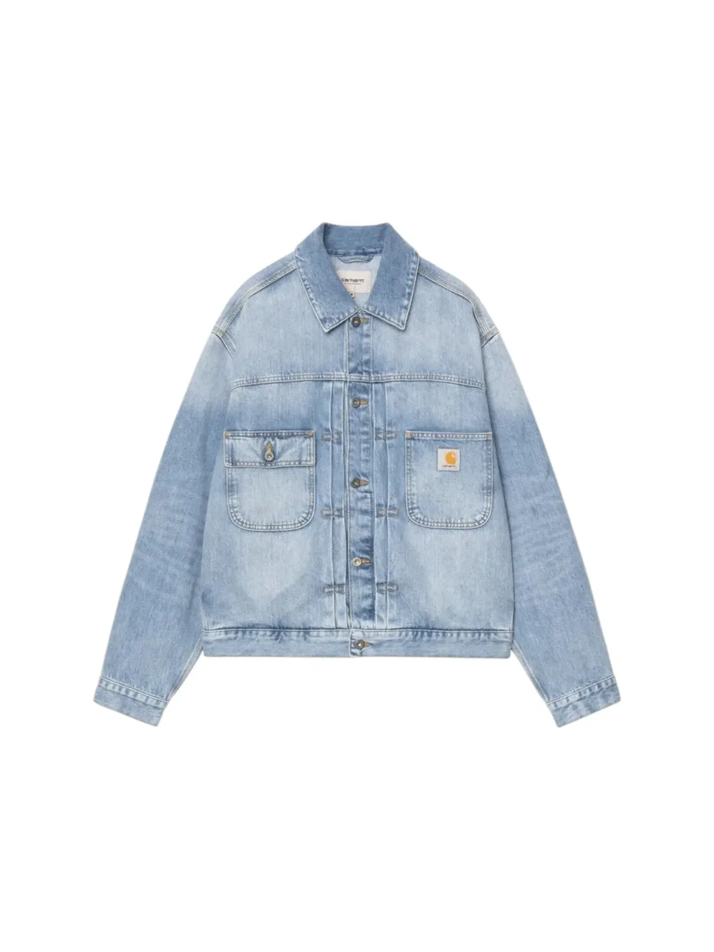 Мужская джинсовая куртка с эффектом потертости Carhartt — изображение 1 из 2, синий