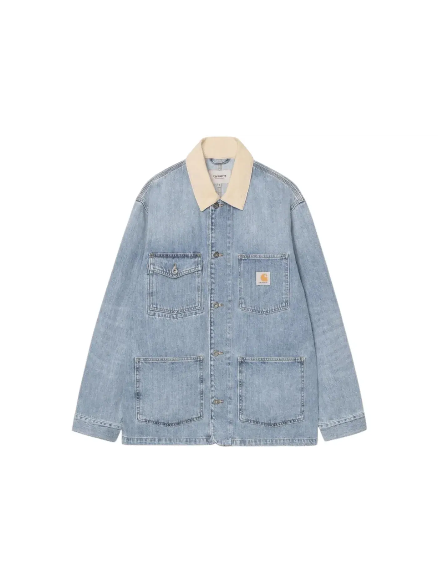Мужская куртка-чук джинсовая с длинным рукавом Carhartt — изображение 1 из 2, синий/коричневый