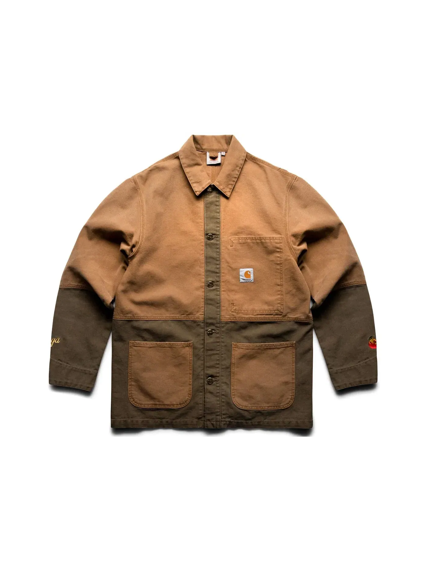 Мужское пальто-чор с воротником Carhartt WIP x Bodega OG Chore Coat — изображение 1 из 2, коричневый