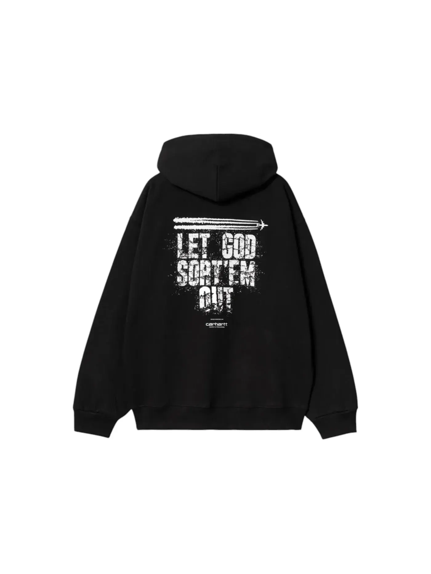 Мужская худи с принтом Carhartt WIP x Clipse Let God Sort Em Out — изображение 2 из 2, черный/белый