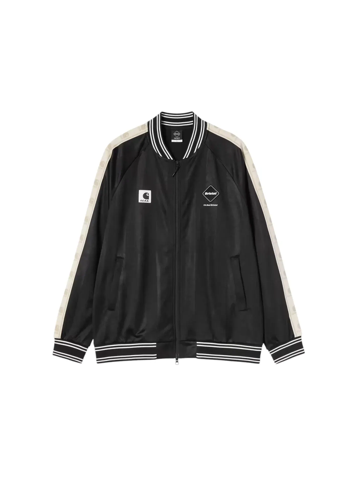 Мужская куртка-блузон с принтом Carhartt x F.C.R.B. Varsity Track Jersey Blouson — изображение 1 из 2, черный