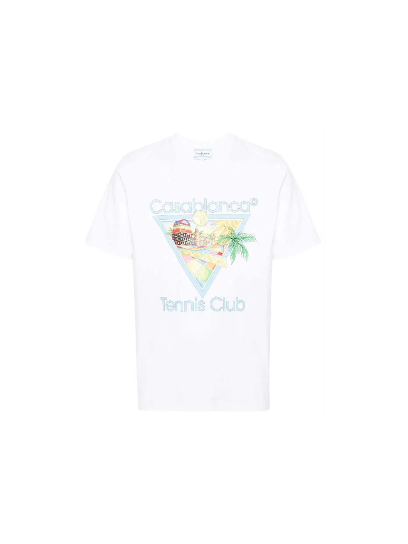 Мужская футболка с принтом Casablanca Casablanca Afro Cubism Tennis Club T-shirt — изображение 1 из 1, белый/мульти