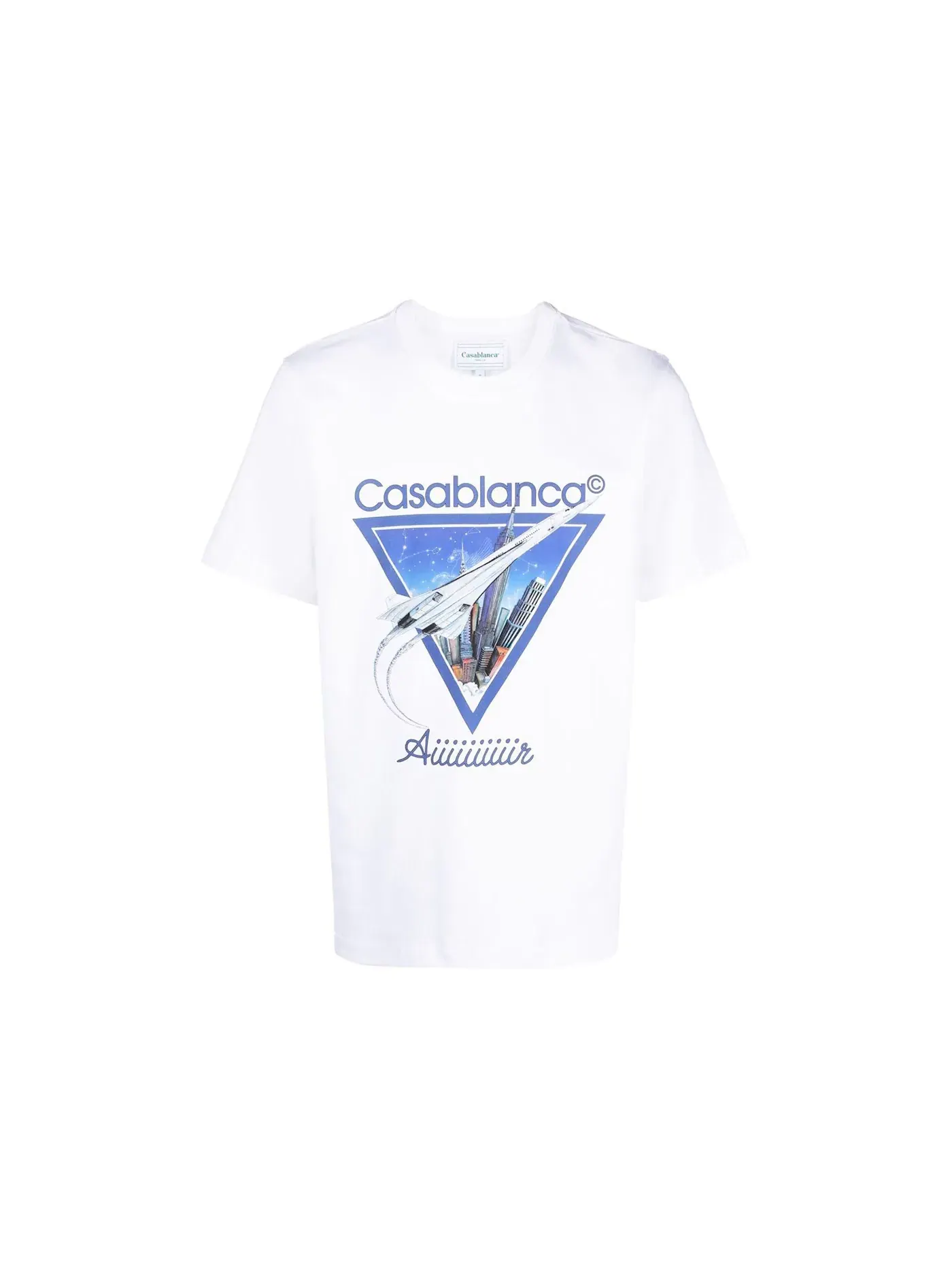Мужская футболка с принтом Casablanca Aiiiiir Printed T-shirt — изображение 1 из 1, белый/мульти