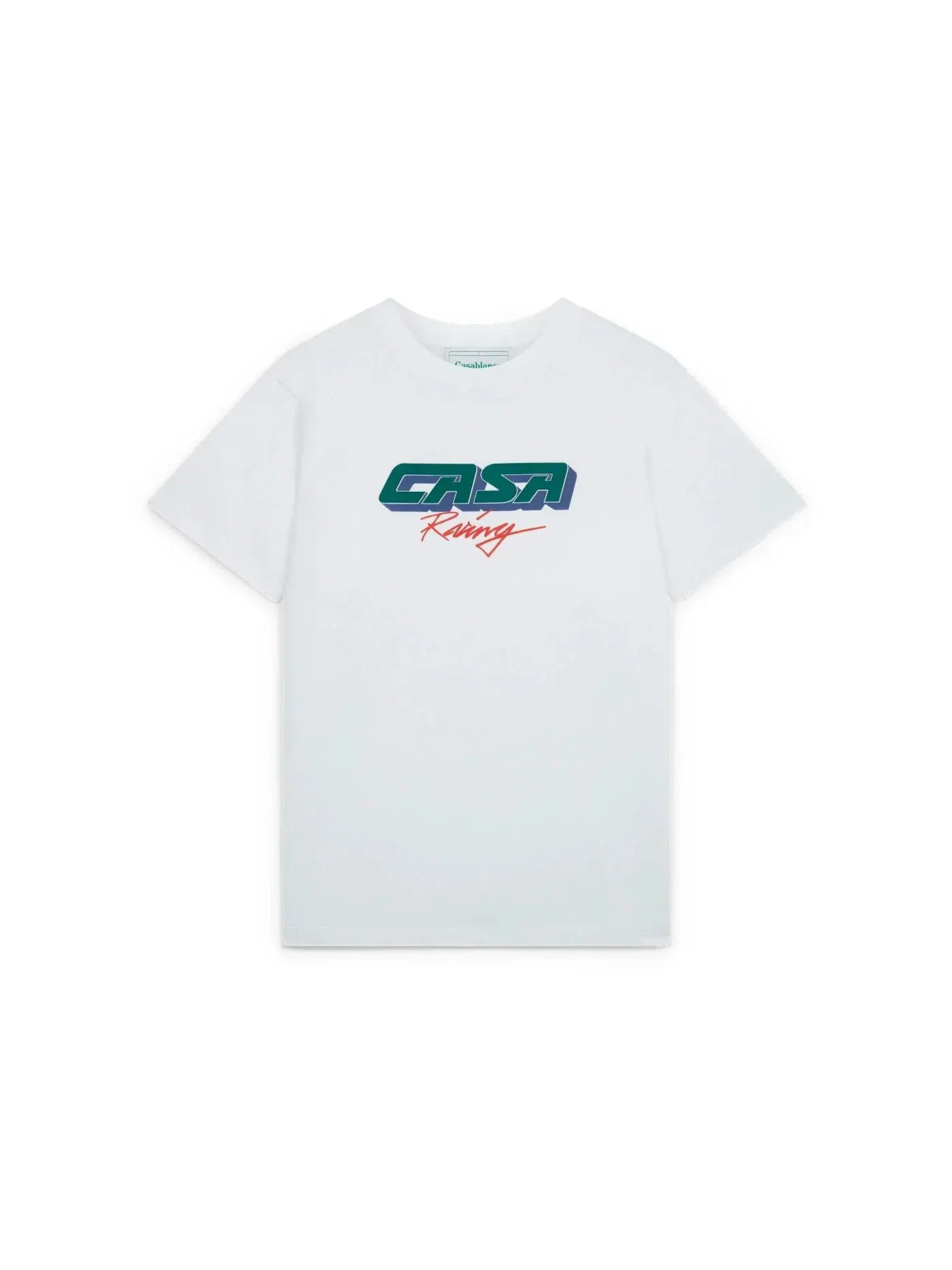 Мужская футболка с принтом Casablanca Casa Racing 3D Printed Oversized T-Shirt — изображение 1 из 1, белый