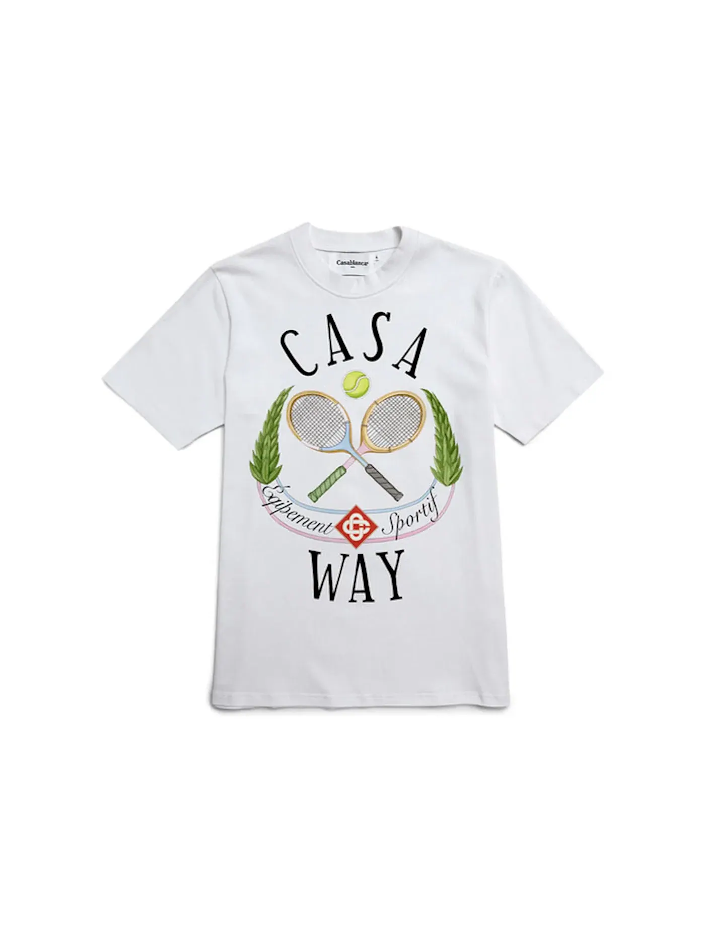 Мужская футболка хлопковая Casablanca Casablanca Casaway Tennis Club T-shirt — изображение 1 из 1, белый