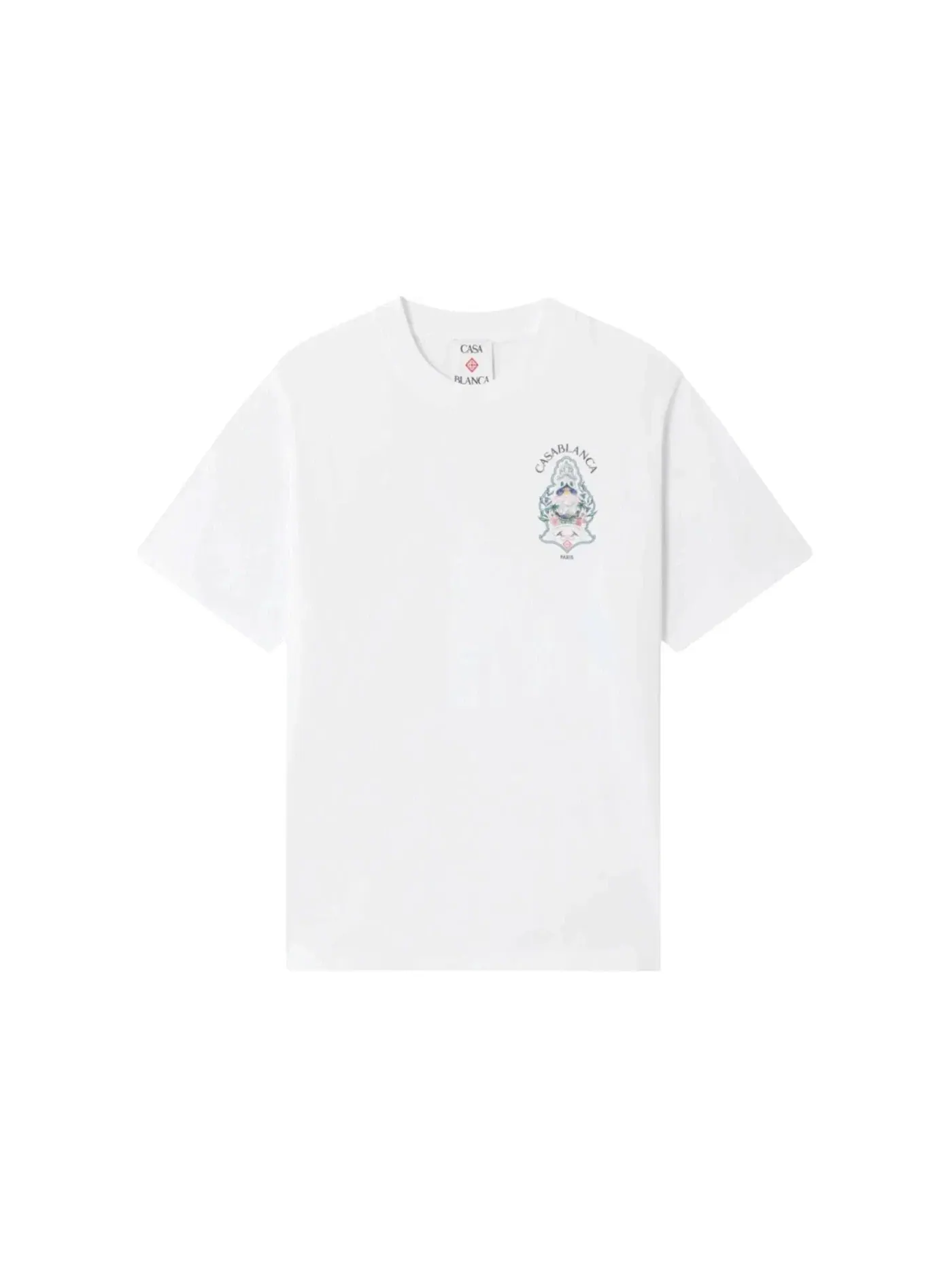 Мужская футболка с принтом Casablanca Classic Hotel Emblem Tee — изображение 1 из 2, белый