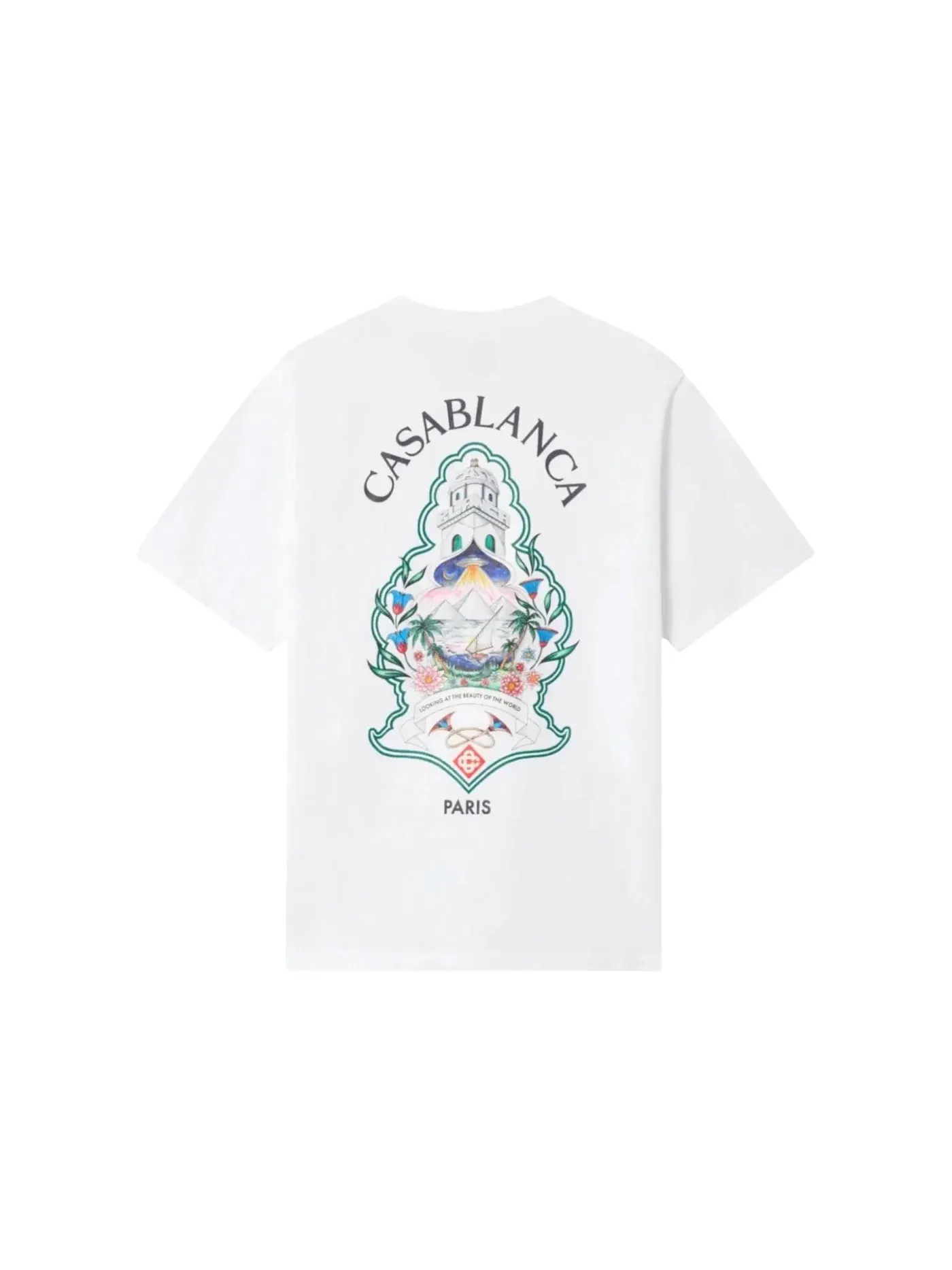 Мужская футболка с принтом Casablanca Classic Hotel Emblem Tee — изображение 2 из 2, белый