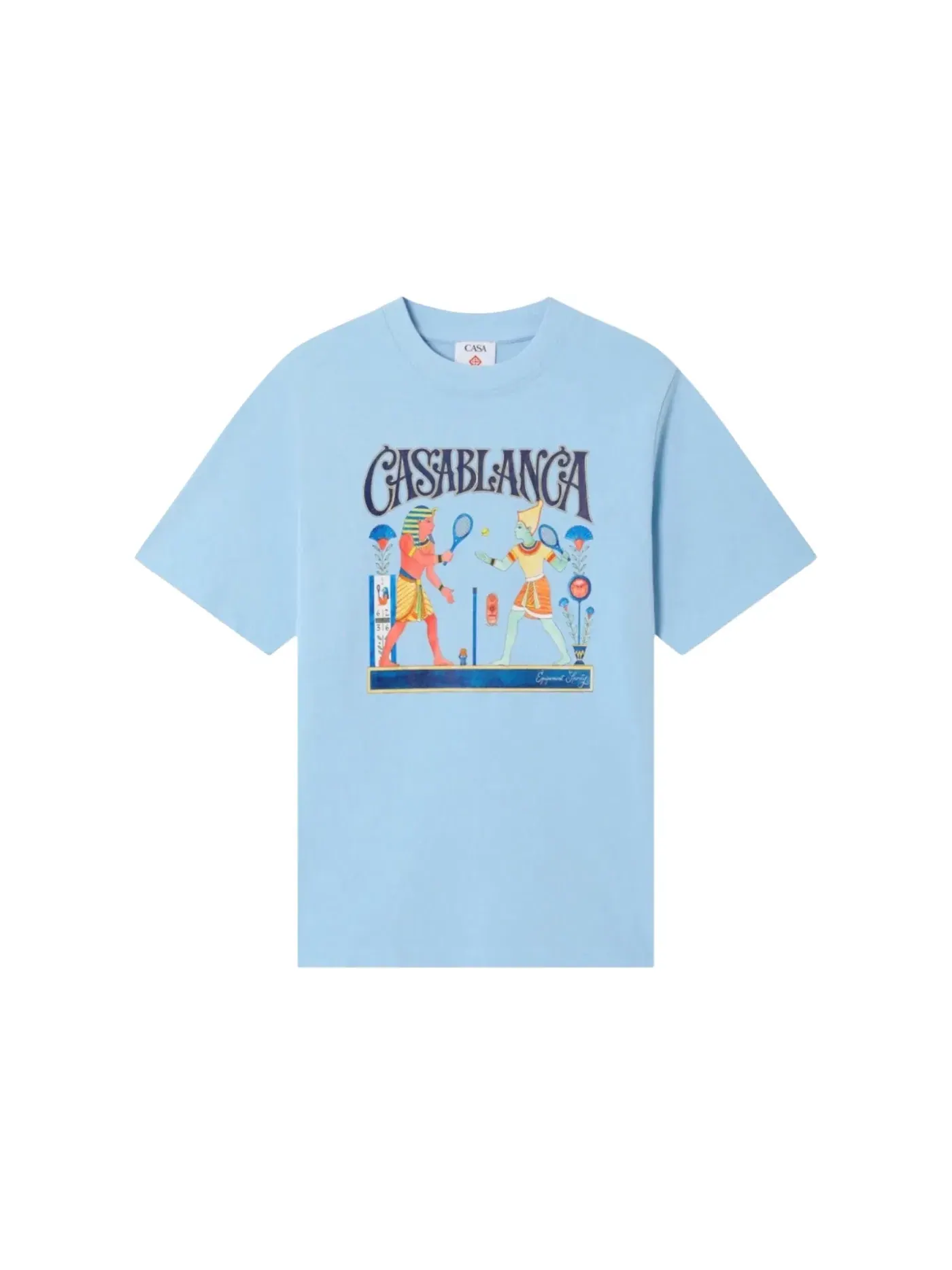 Мужская футболка с принтом Casablanca Classic Tennis Match Tee — изображение 1 из 1, синий