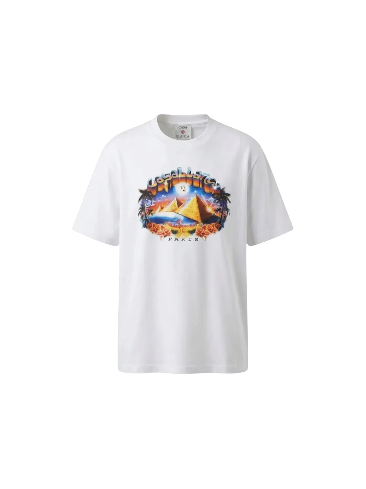Мужская футболка хлопковая Casablanca Classic Tourism Tee — изображение 1 из 1, белый