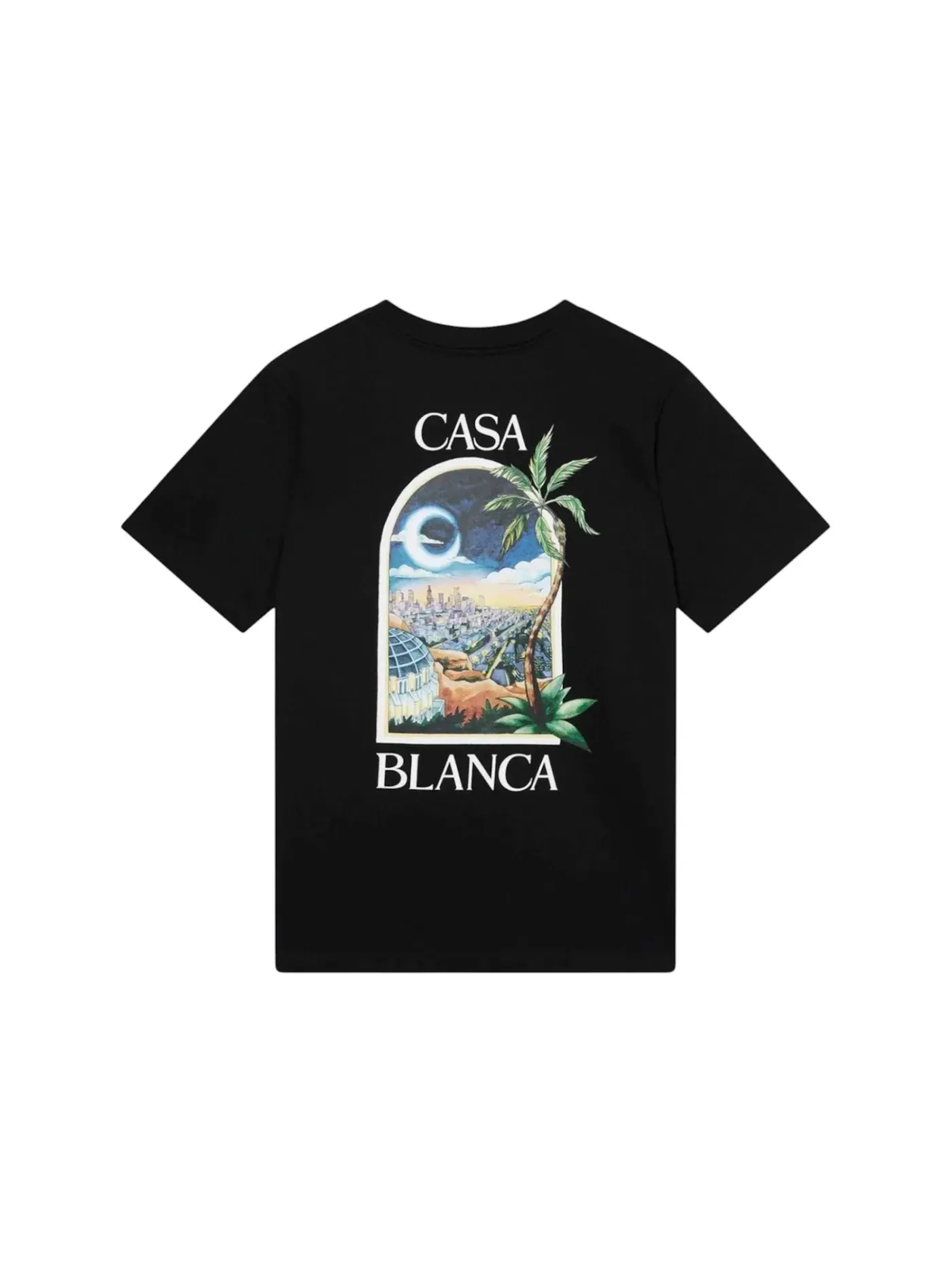 Мужская футболка с принтом Casablanca LA Nights T-shirt — изображение 1 из 2, черный