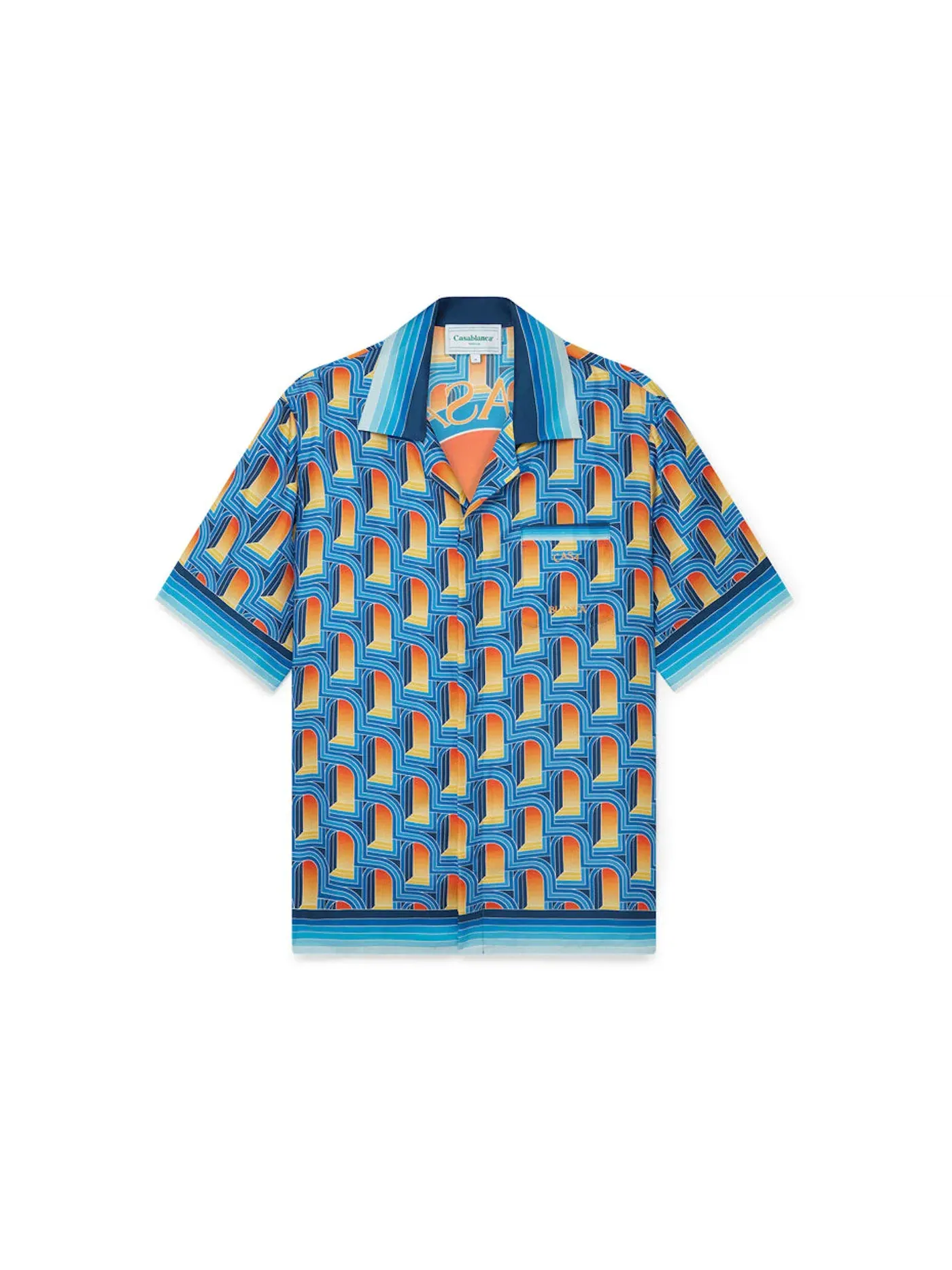 Мужская рубашка Cuban Collar Casablanca L'Arche De Nuit — изображение 2 из 2, глубокий синий/мульти