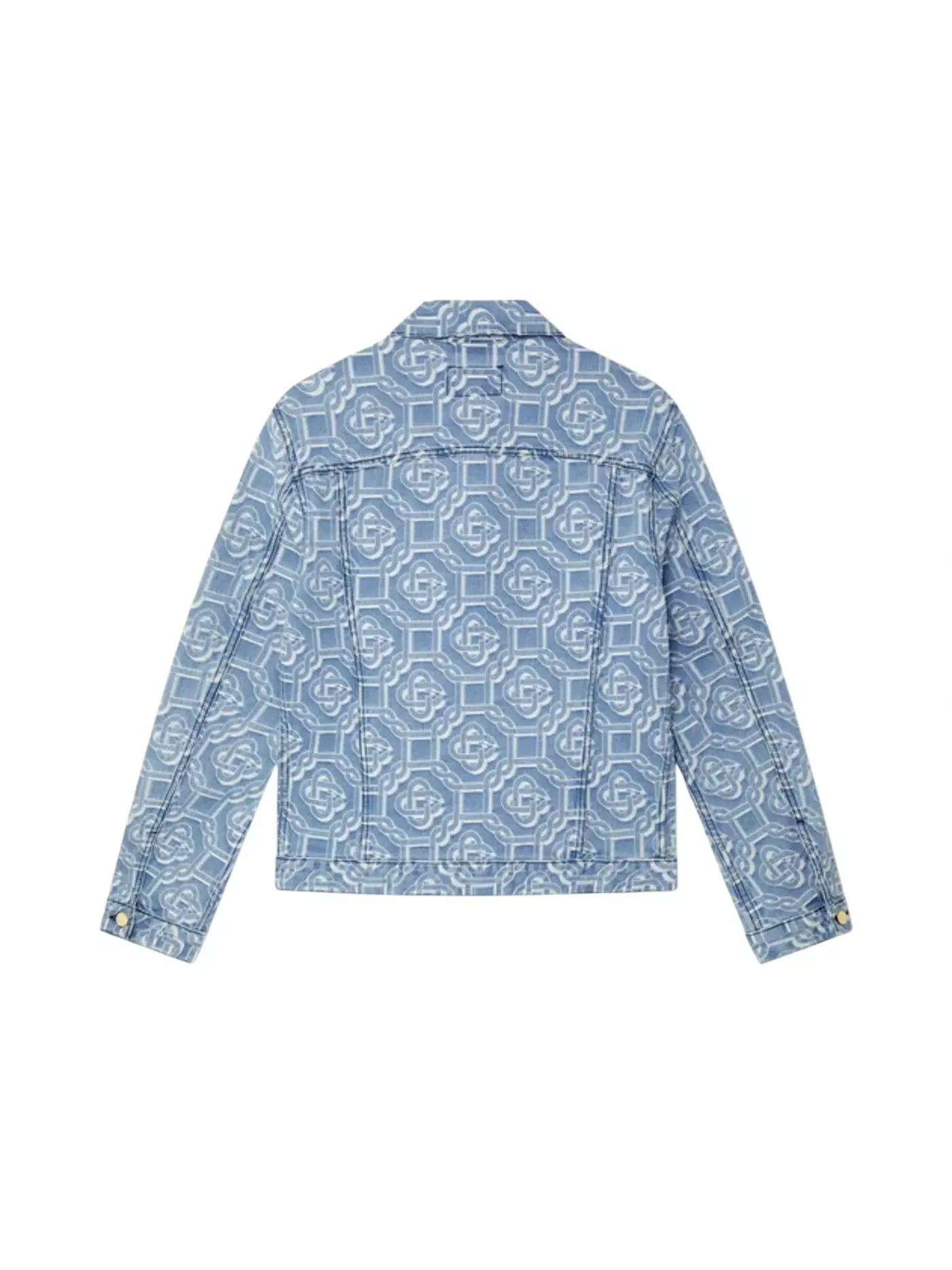 Мужская джинсовая куртка с принтом Casablanca Monogram Bleached Denim Jacket Casablanca — изображение 2 из 2, синий