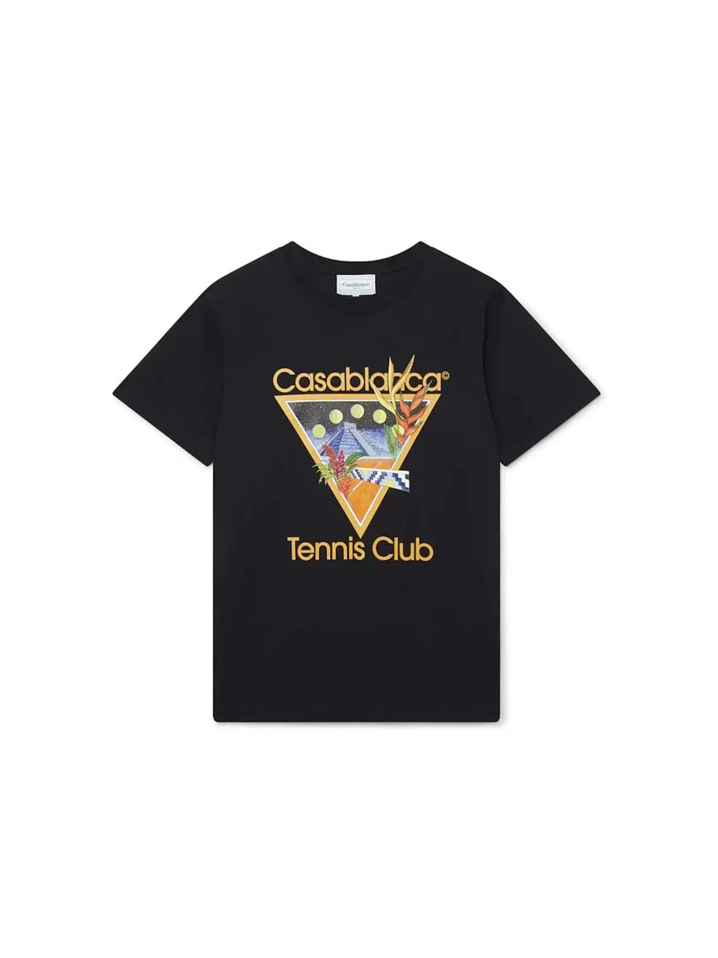 Мужская футболка с принтом Casablanca Tennis Club Icon Cotton T-shirt — изображение 1 из 1, черный