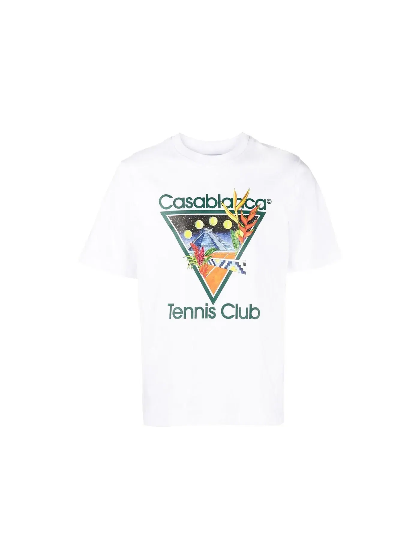 Мужская футболка Casablanca Tennis Club Icon T-shirt — изображение 1 из 1, белый мульти