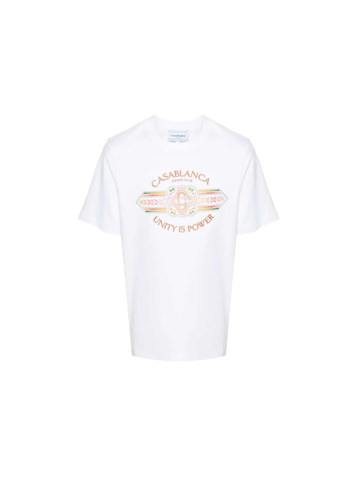 Мужская футболка с принтом Casablanca Unity Is Power T-Shirt — изображение 1 из 1, белый/мульти